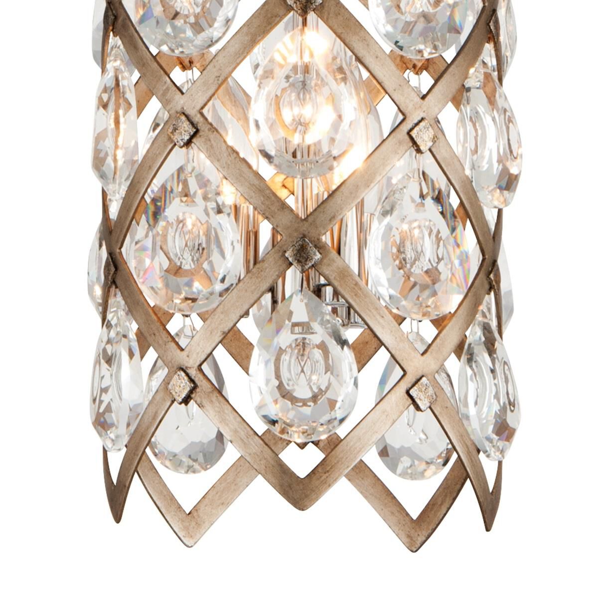 Shown in Vienna Bronze finish and Clear crystal and Clear glass and Crystal shade