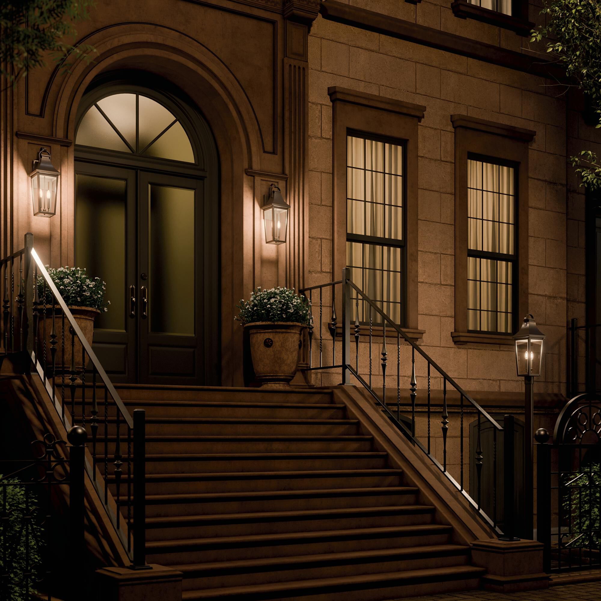 Shown in Olde Bronze finish and Clear glass