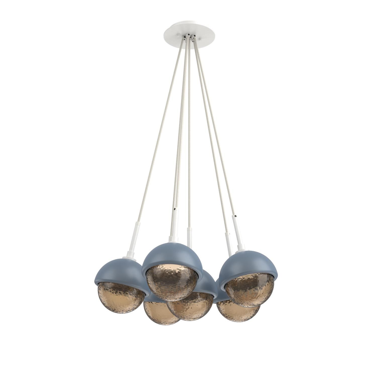 Shown in Salt White finish and Bronze glass and Poppy Blue accent