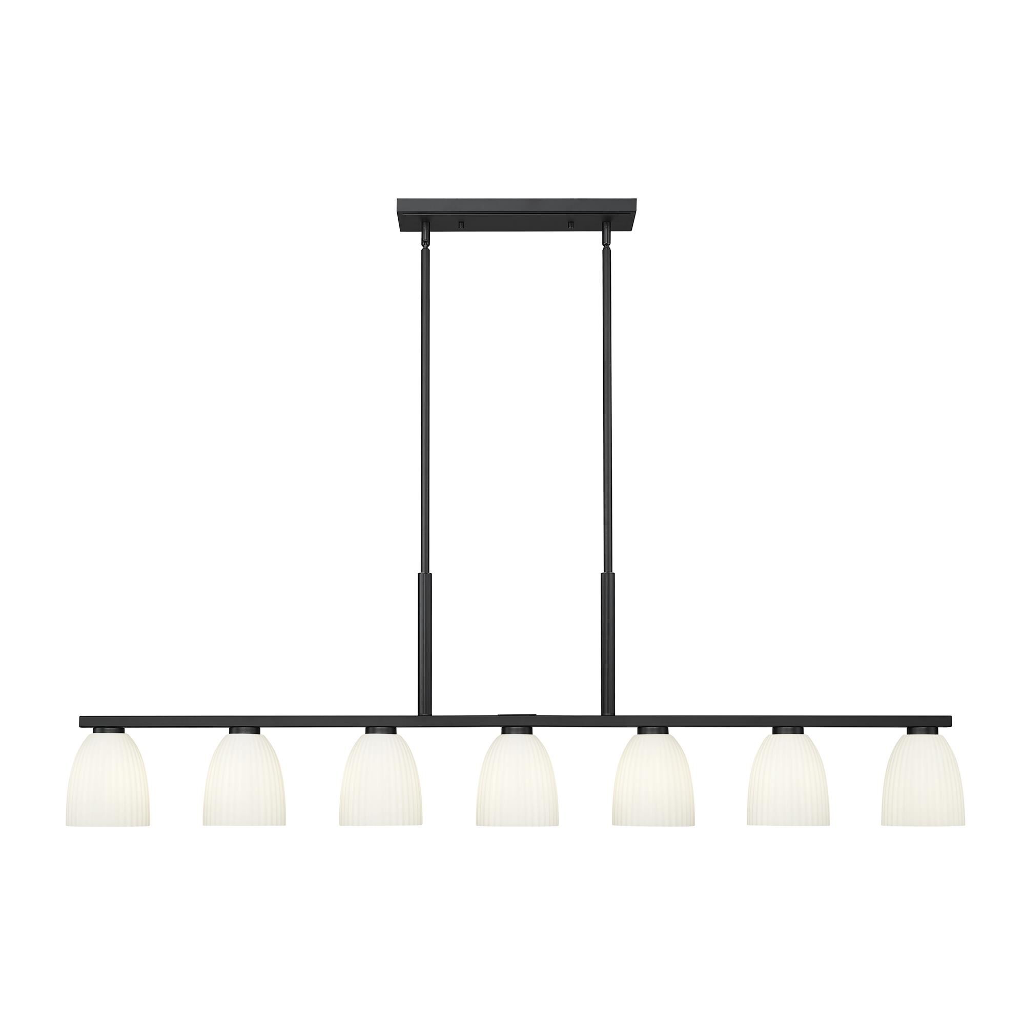 Shown in Matte Black finish and Matte Opal glass and Matte Opal shade