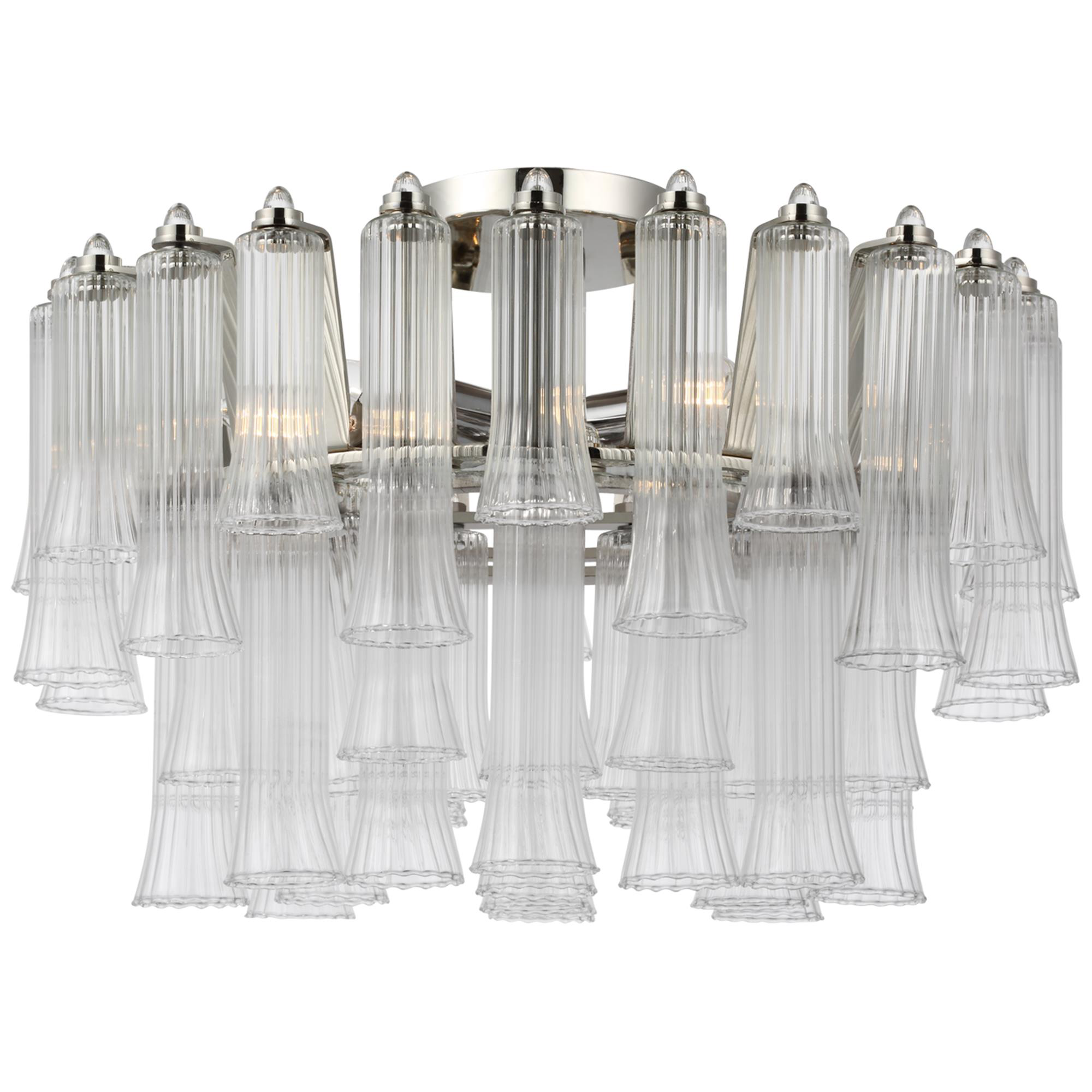 Shown in Polished Nickel finish and Clear glass