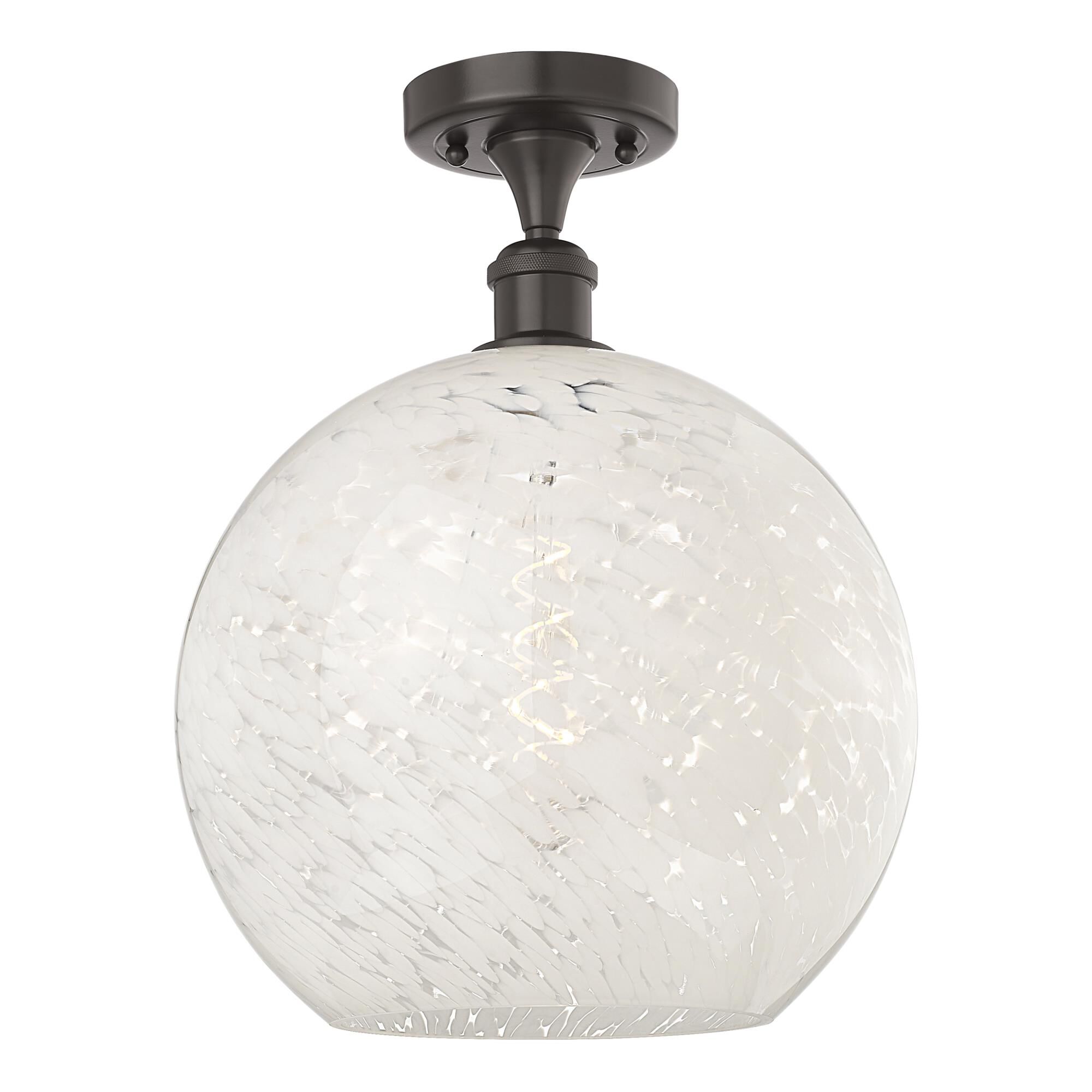 Bruno Marashlian White Mouchette 12 Inch Semi Flush Mount by Innovations Lighting