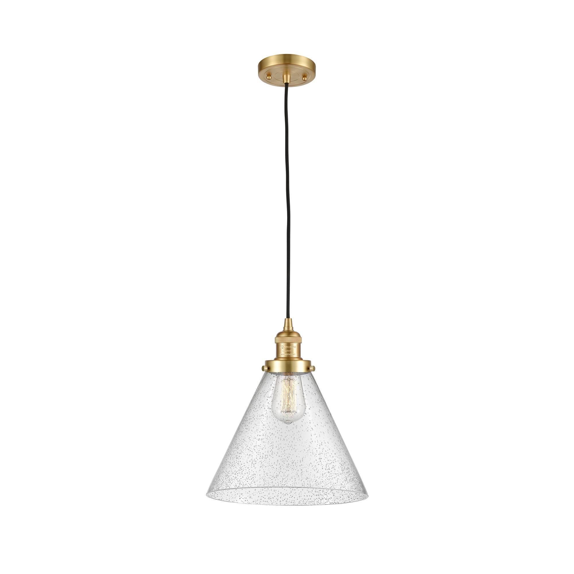 Shown in Satin Gold finish and Seedy X-Large Cone glass