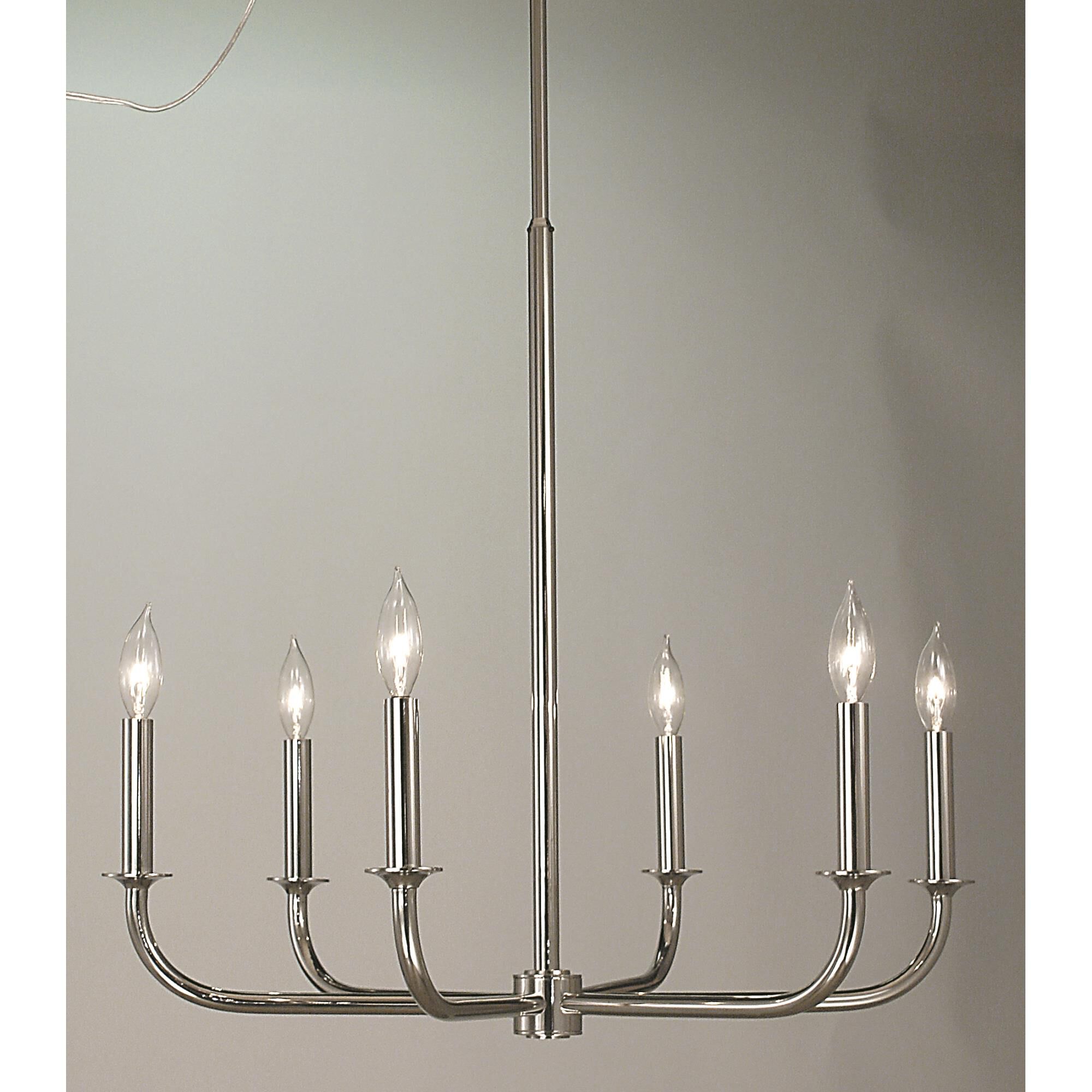 Moderne 26 Inch 6 Light Chandelier by Framburg