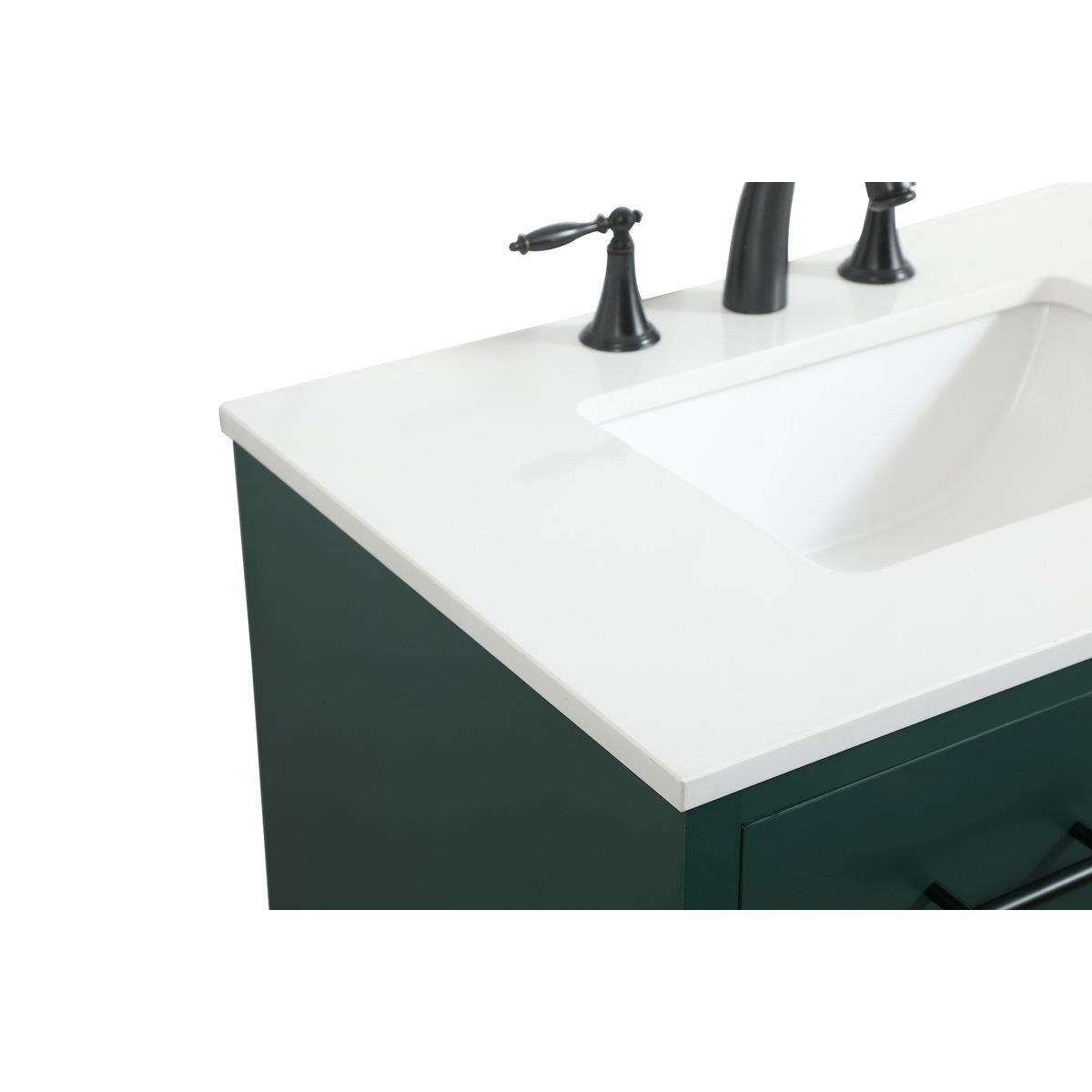 Shown in Green finish and No Backsplash accent