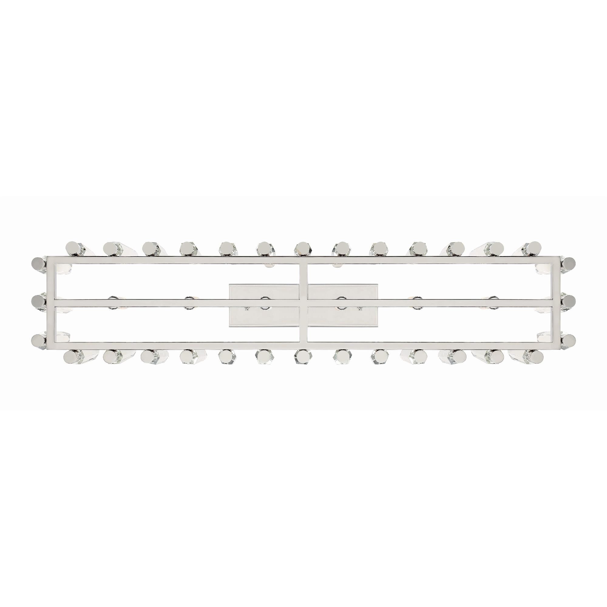 Shown in Polished Nickel finish and Clear Glass crystal