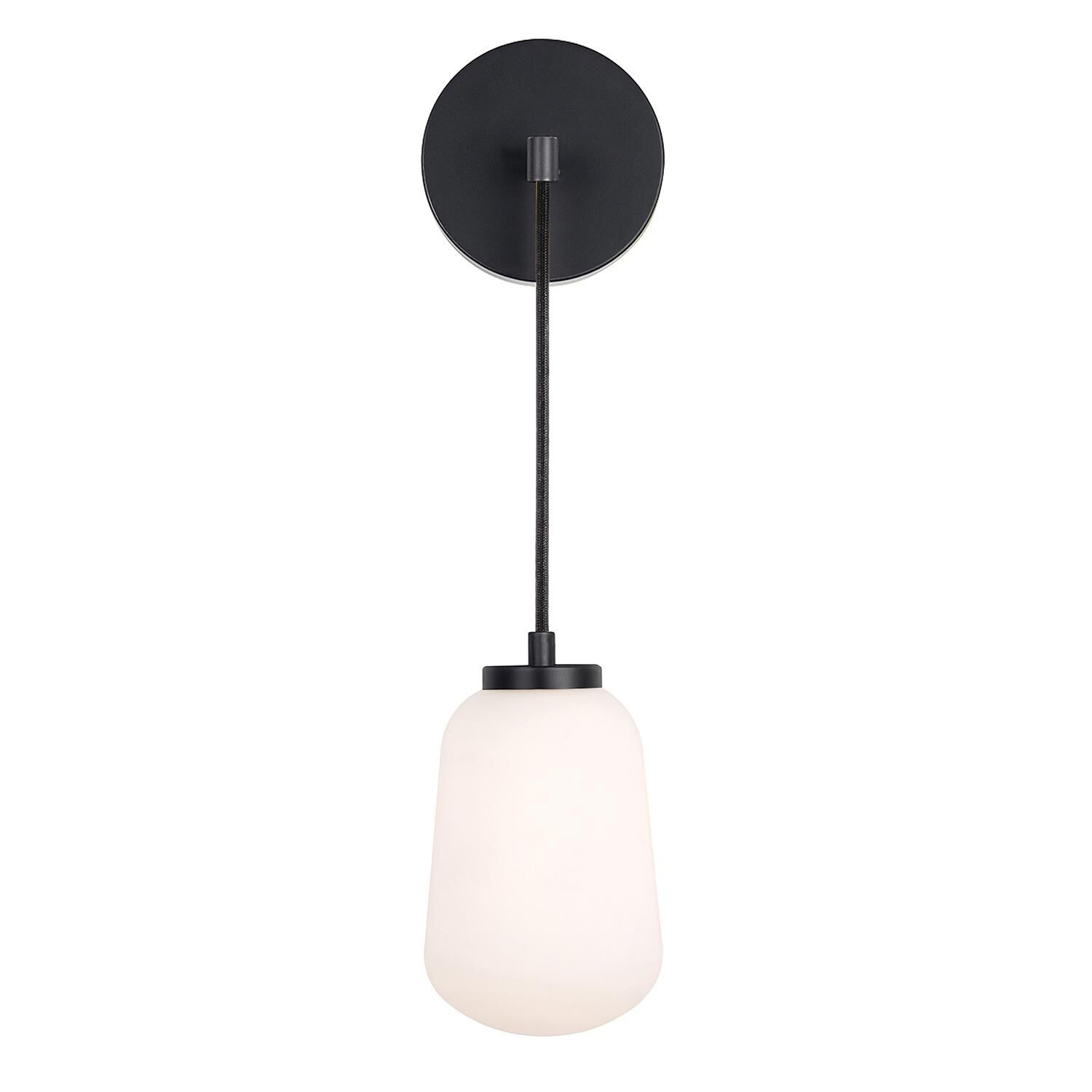 Shown in Black finish and White glass