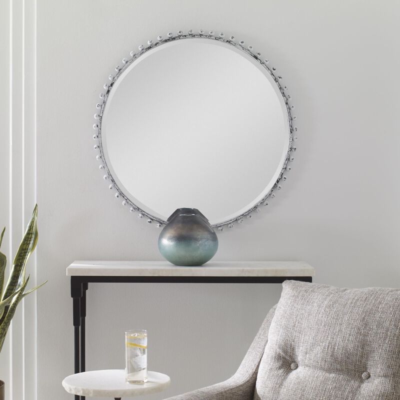 Uttermost Taza Round Iron Mirror Decorative Mirrors by Uttermost