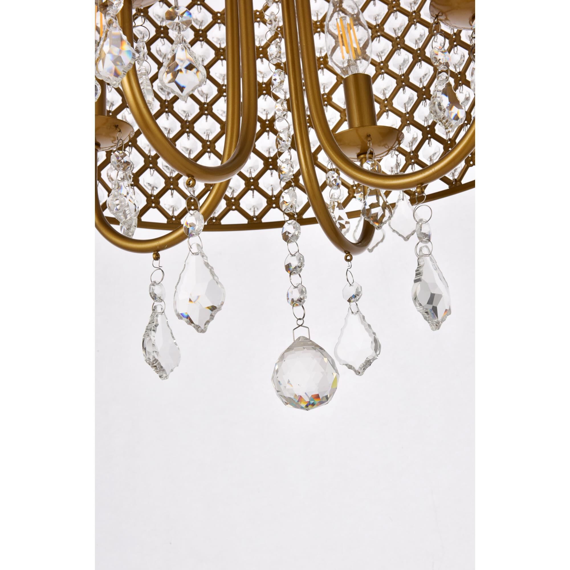 Shown in Brass finish and Clear Royal Cut crystal