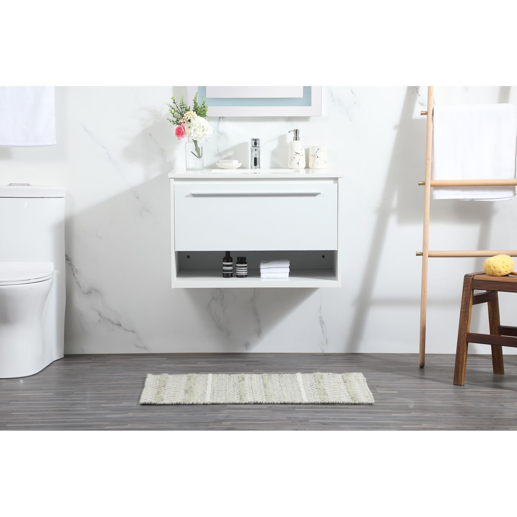 Shown in White finish