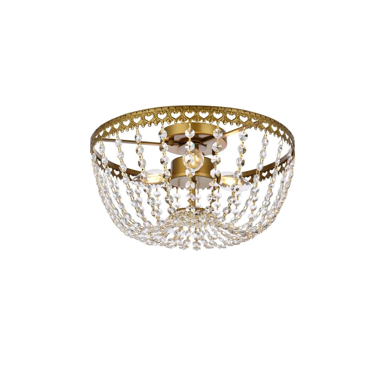 Kylie 14 Inch 3 Light Flush Mount by Elegant Lighting