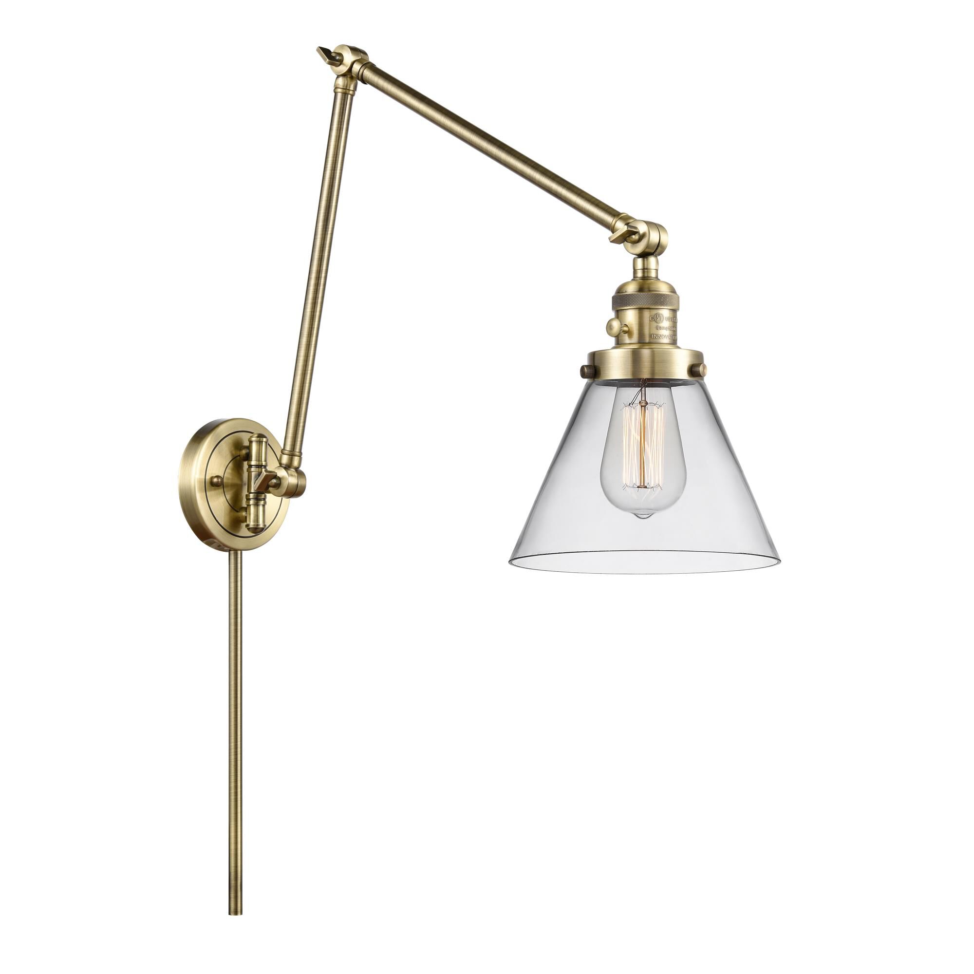 Bruno Marashlian Large Cone LED Wall Swing Lamp by Innovations Lighting