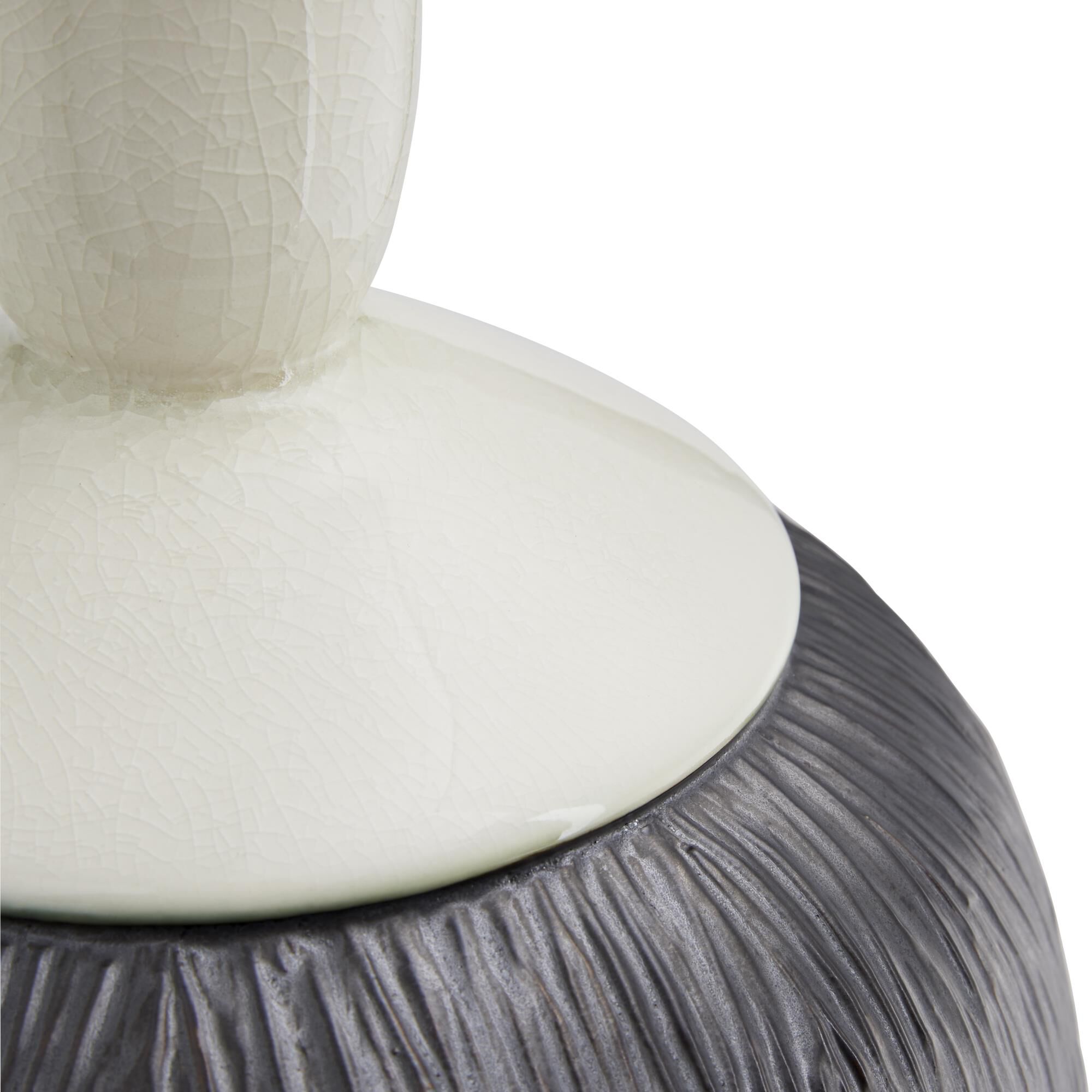 Shown in Gunmetal finish and Linen shade