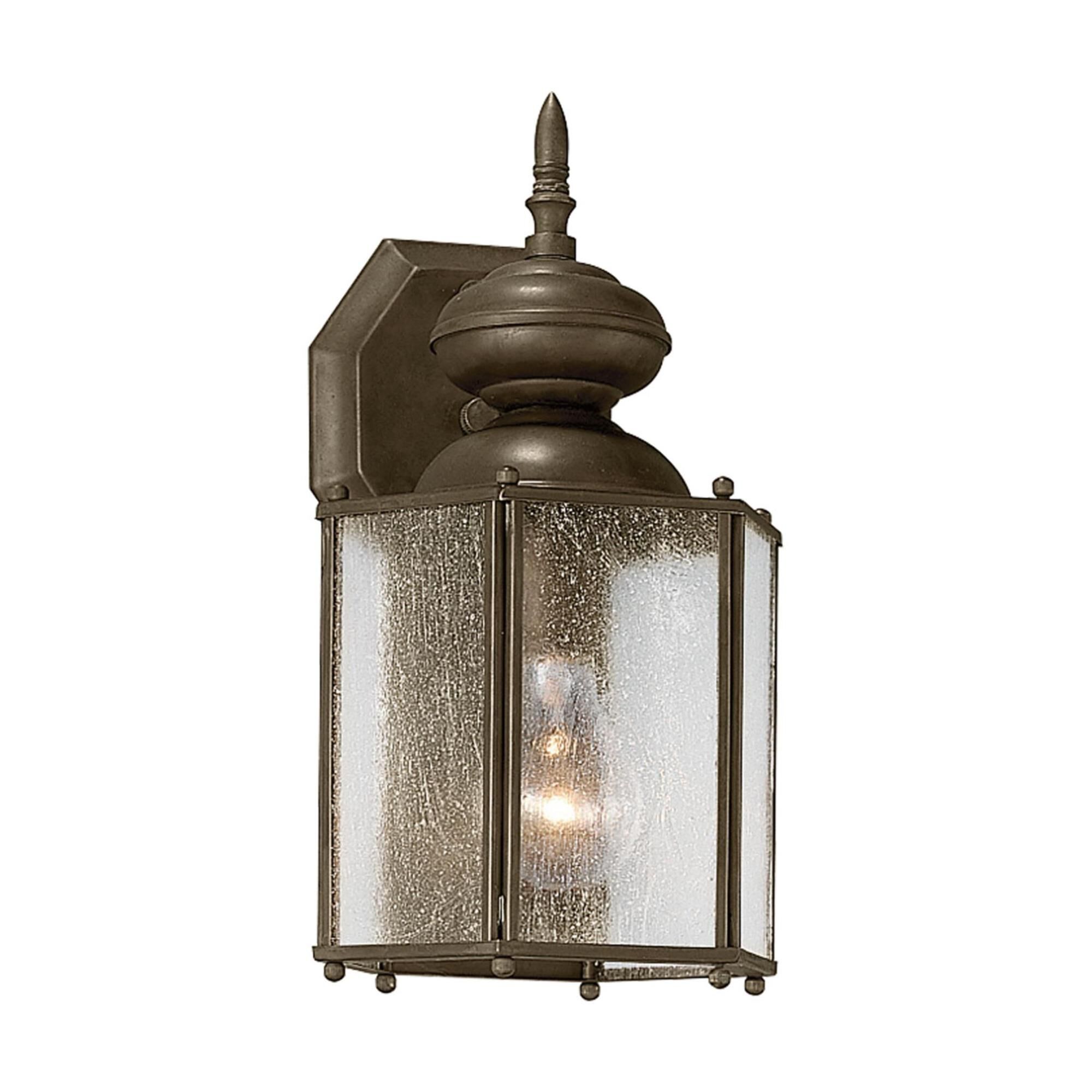 Shown in Antique Bronze finish and Clear Seeded glass