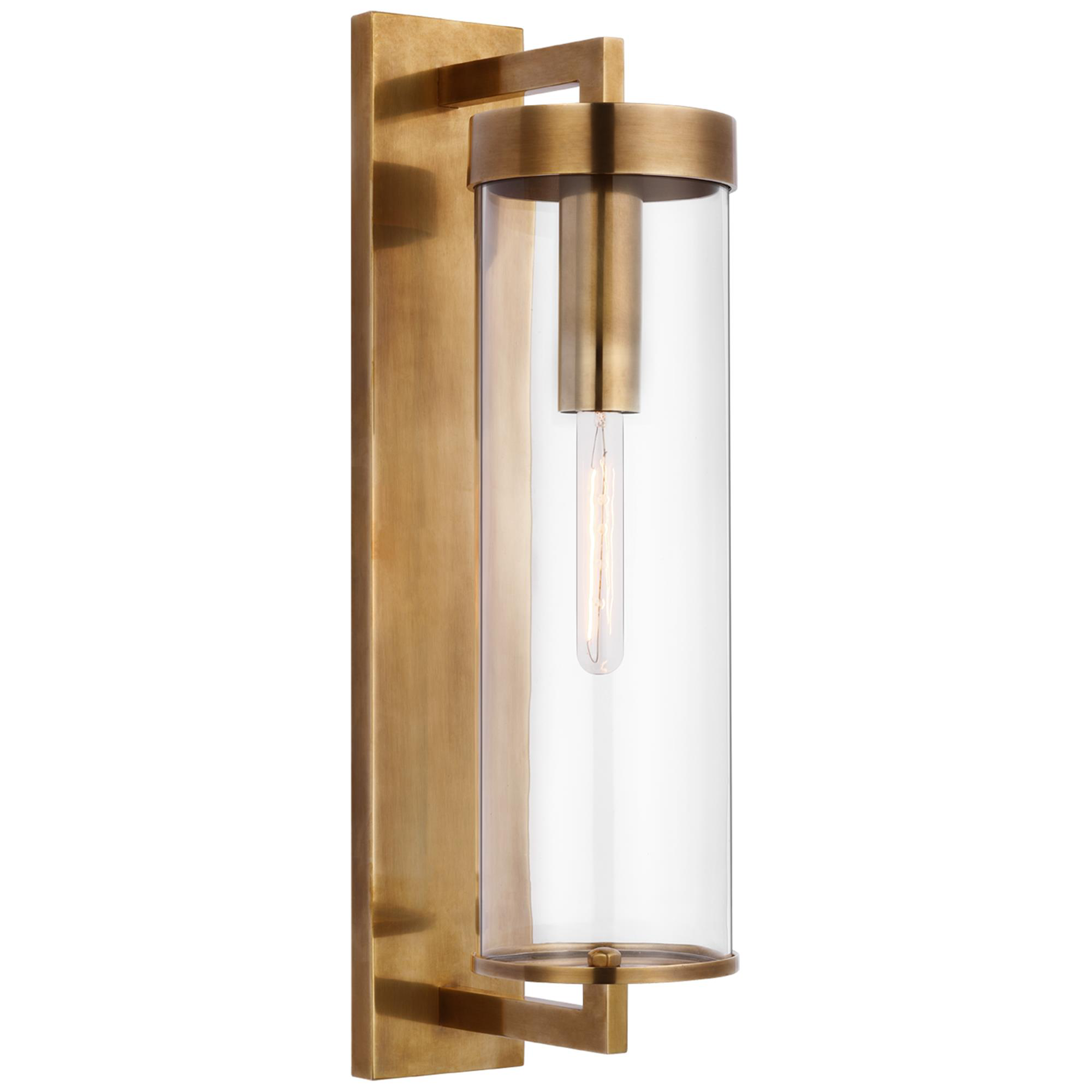 Shown in Antique-Burnished Brass finish and Clear glass