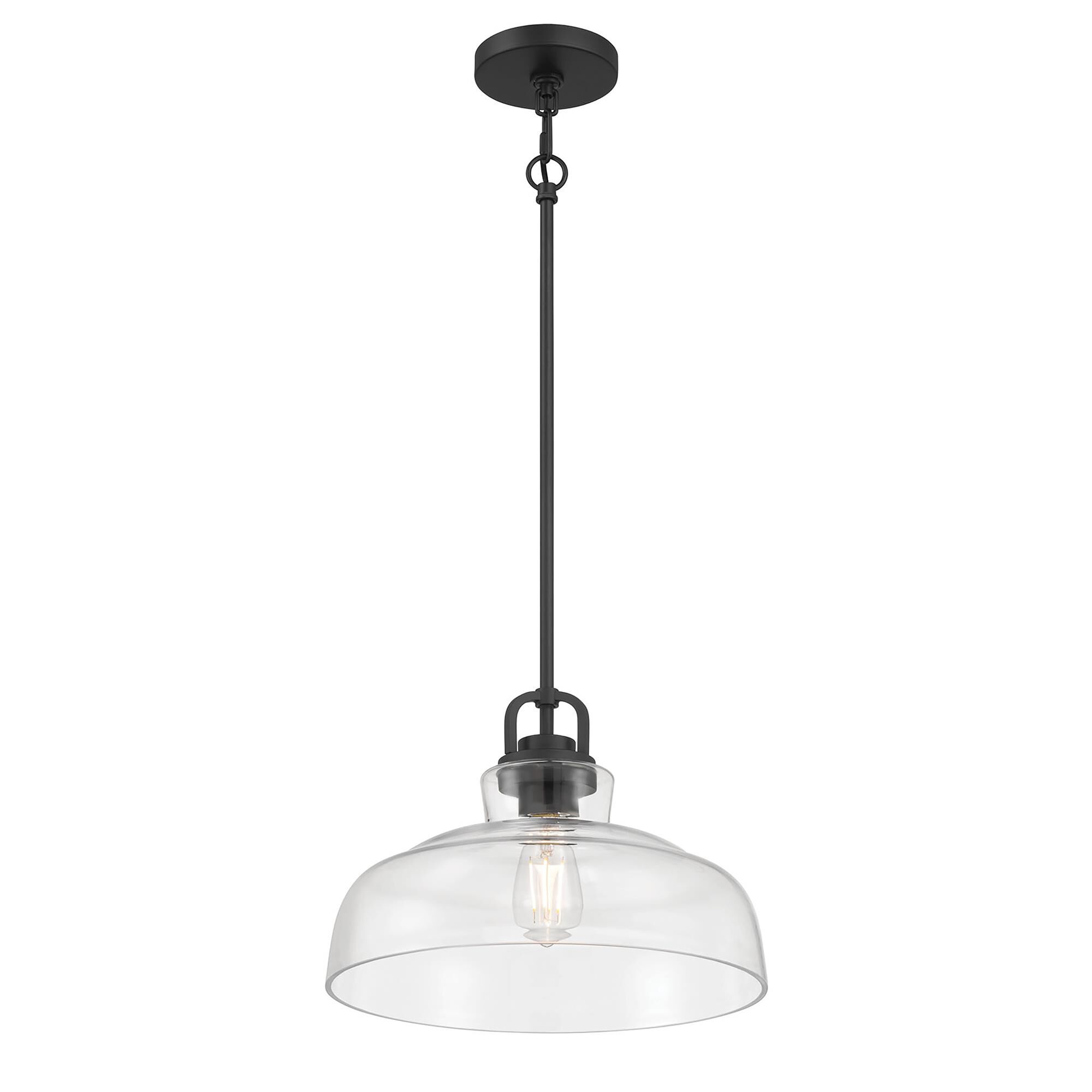 Shown in Matte Black finish and Clear glass