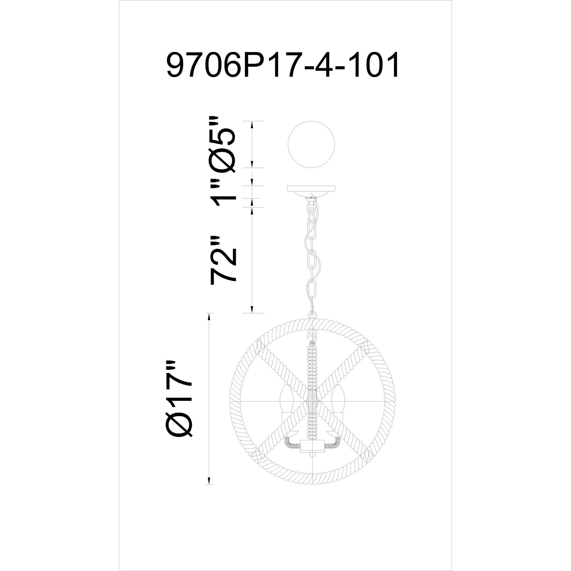 Padma 17 Inch 4 Light Mini Chandelier by CWI Lighting