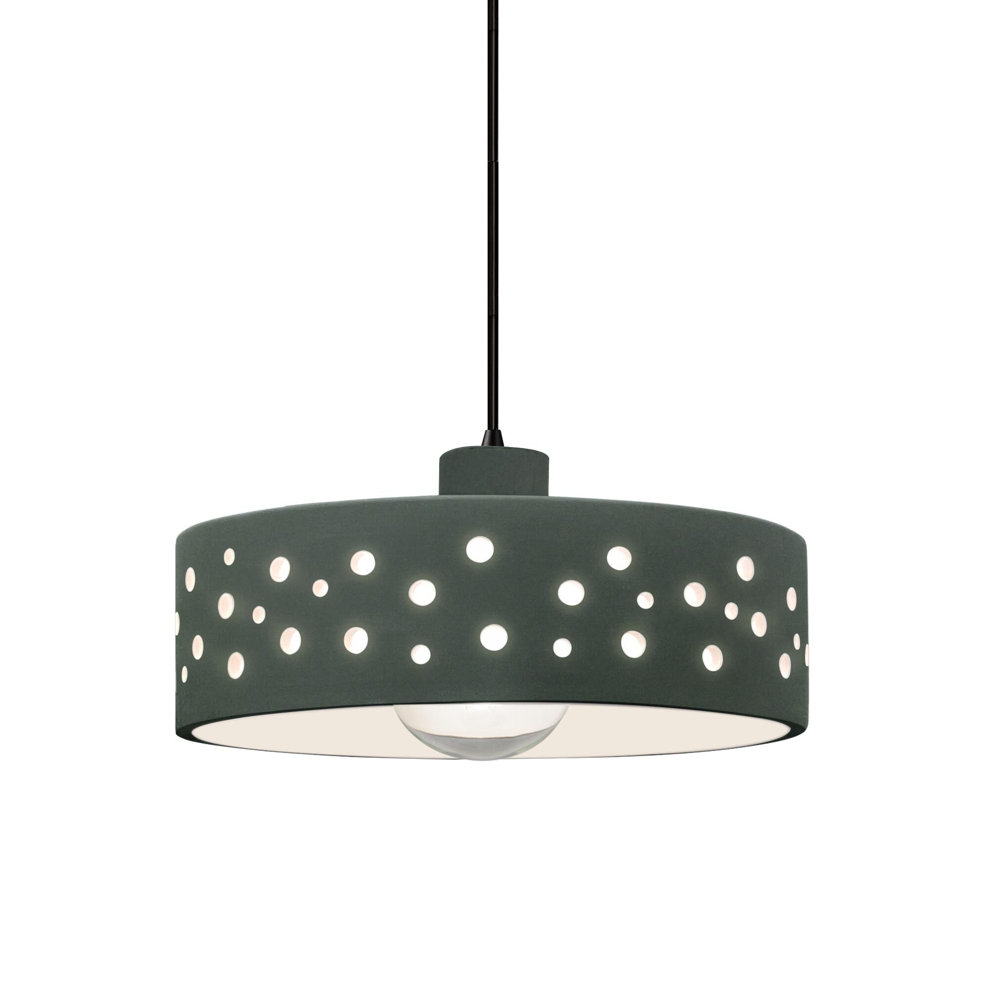Shown in Matte Black finish and Pewter Green shade