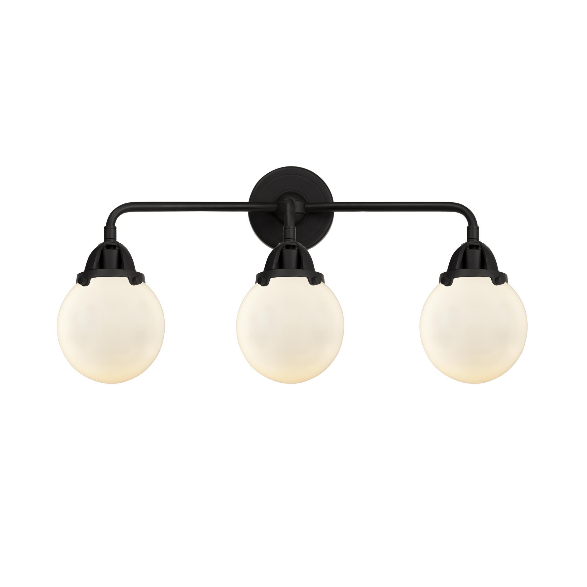 Shown in Matte Black finish and Matte White Globe glass and No Shade shade