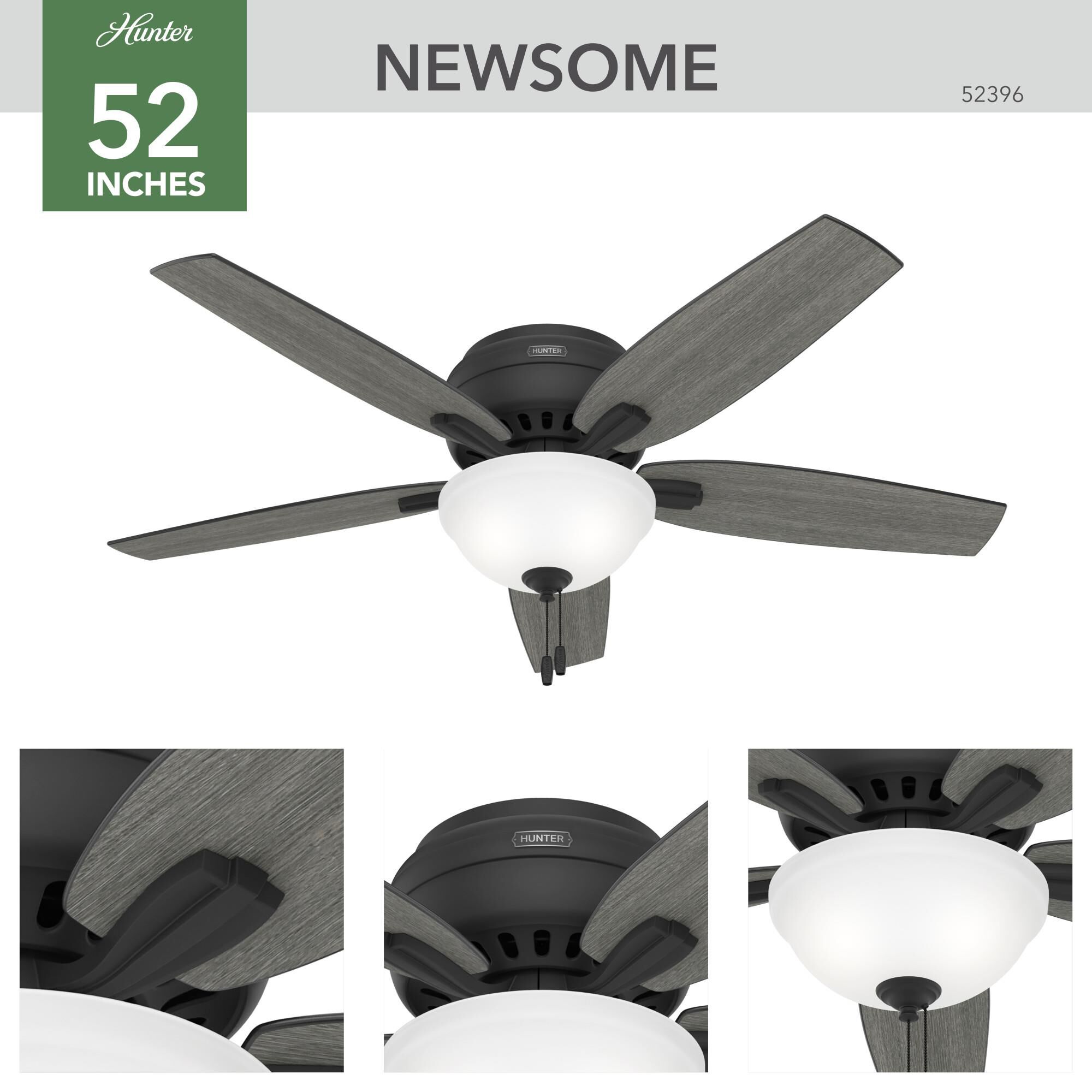 Newsome Flush Mount Fan by Hunter Fan