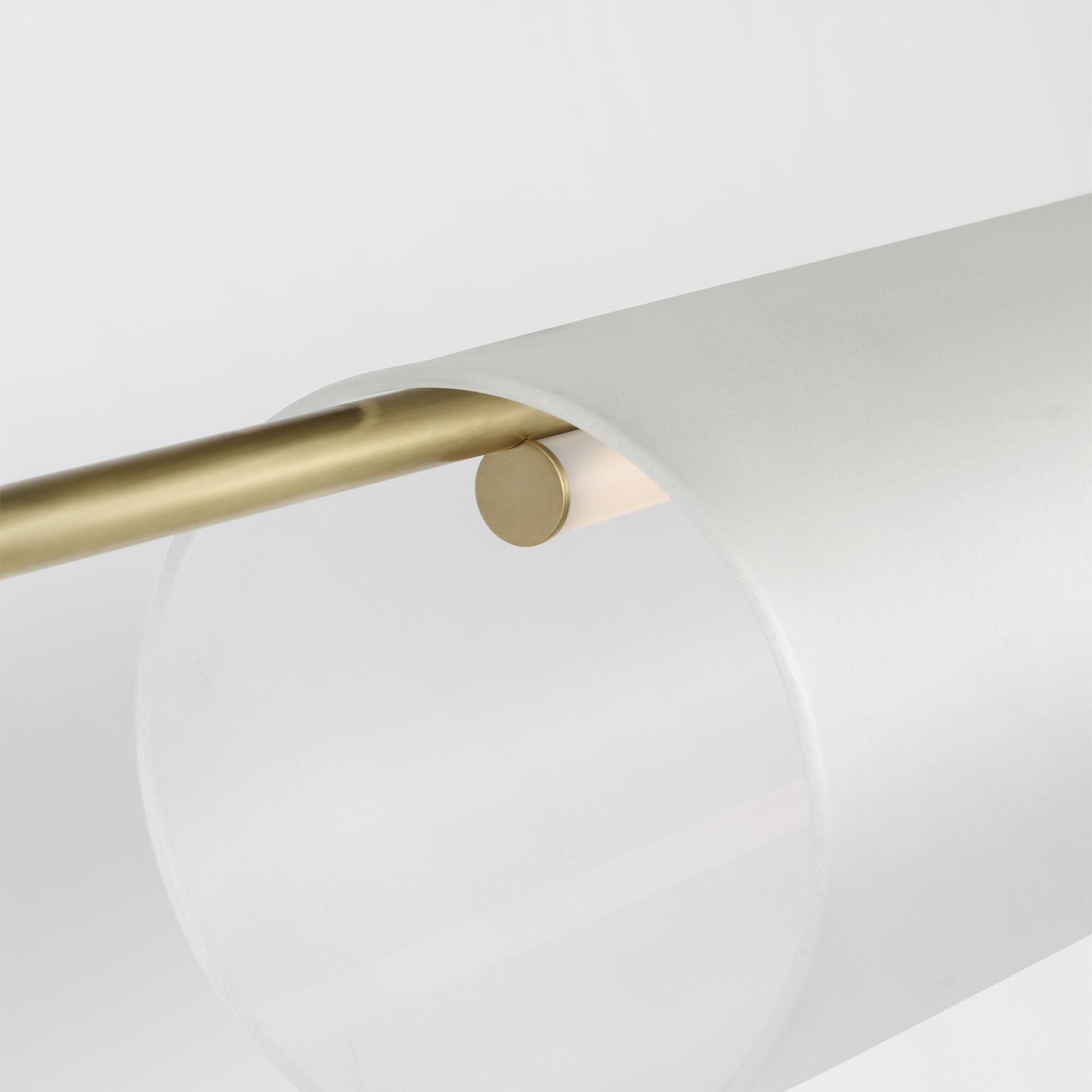 Shown in Hand-Rubbed Antique Brass finish and Etched glass