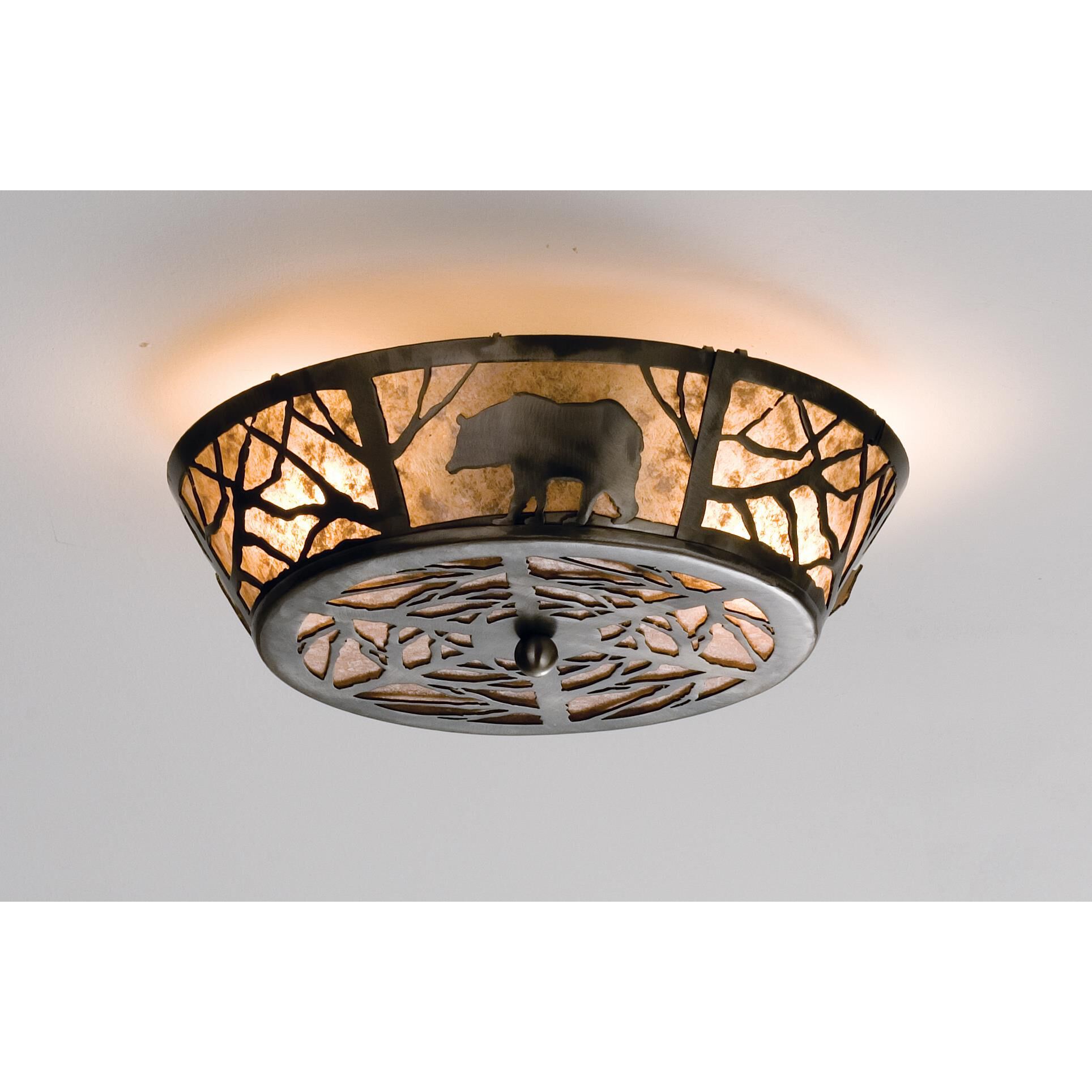 Bear On The Loose 13 Inch 2 Light Flush Mount by Meyda Lighting