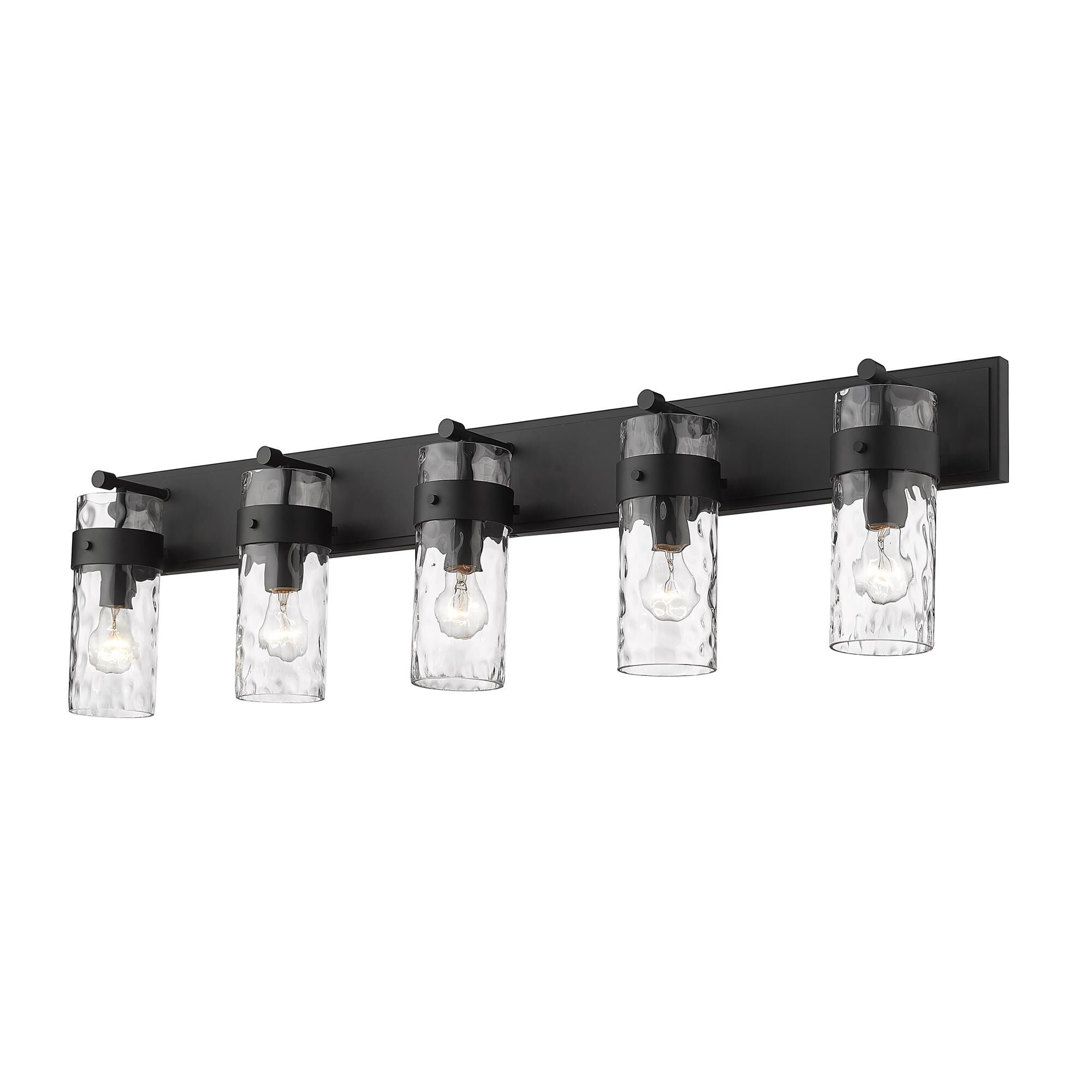 Shown in Matte Black finish and Glass shade