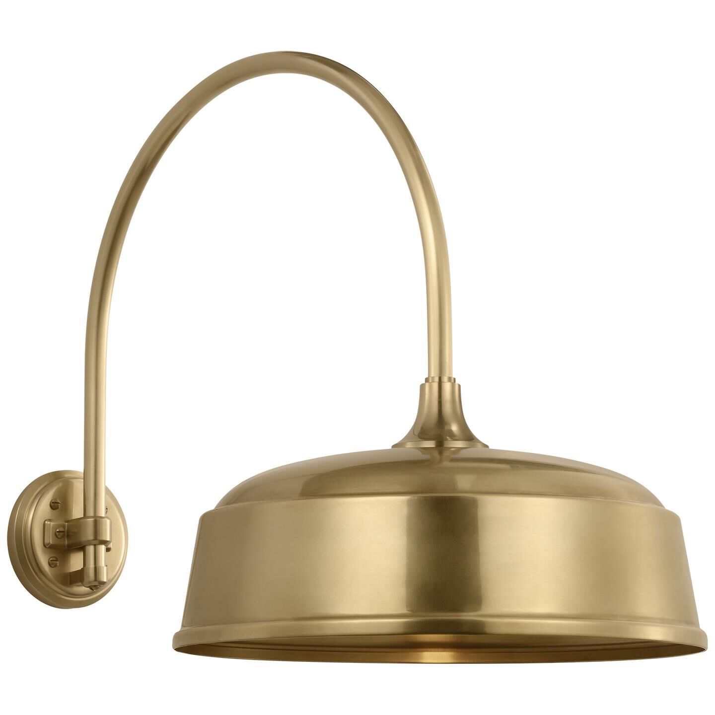 Shown in Hand-Rubbed Antique Brass finish and Gold shade