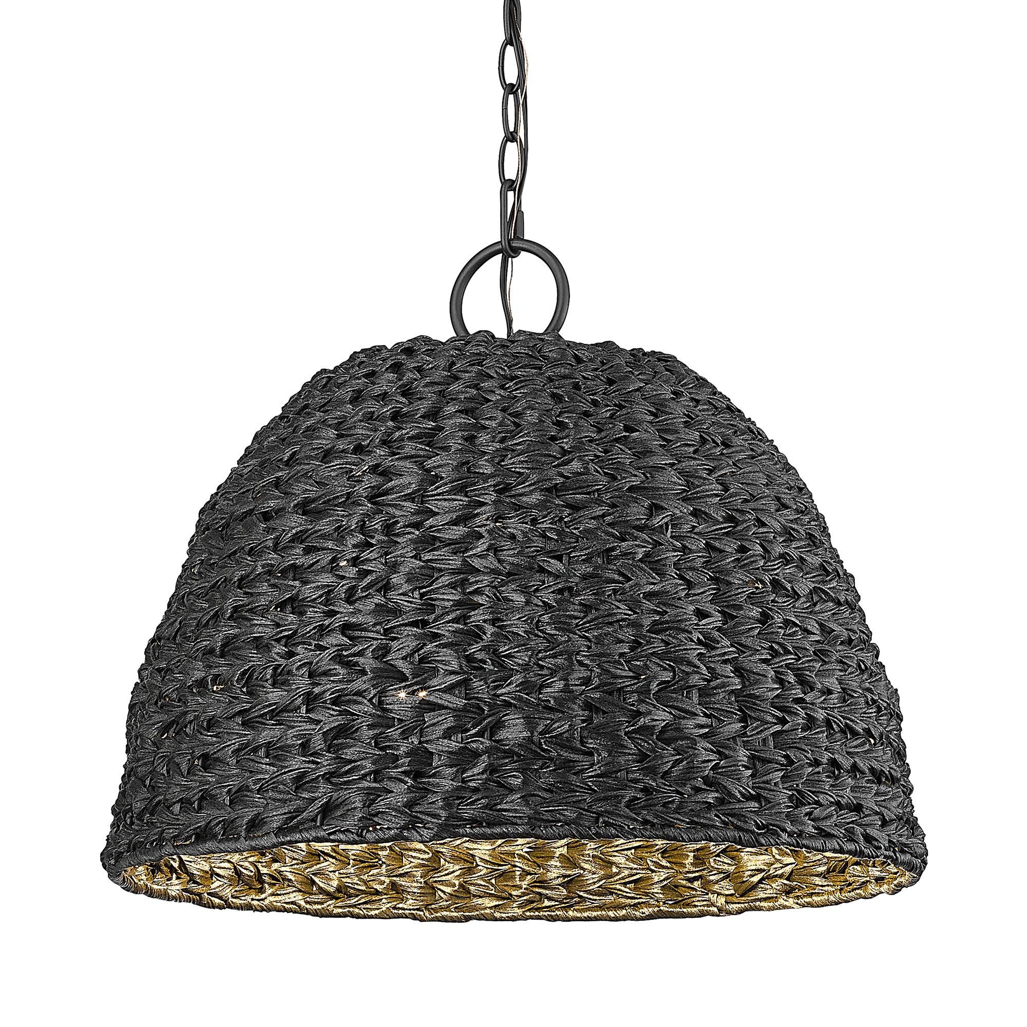 Shown in Natural Black finish and Silken Black Wicker shade