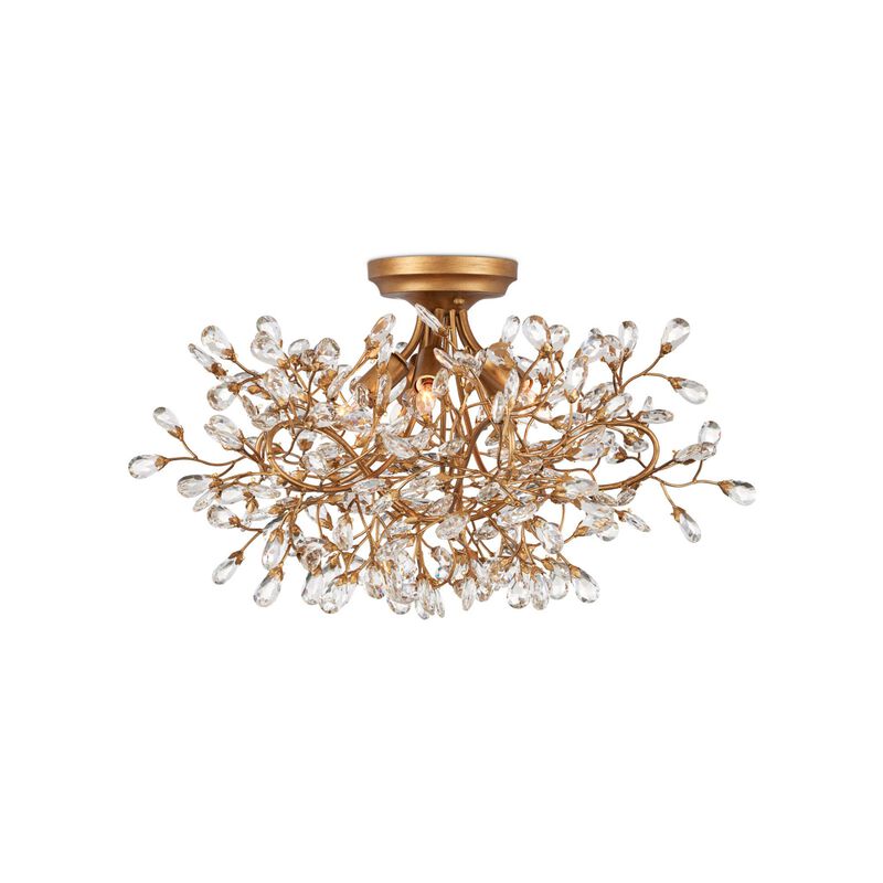 Crystal 24 Inch 5 Light Semi Flush Mount by Currey & Company