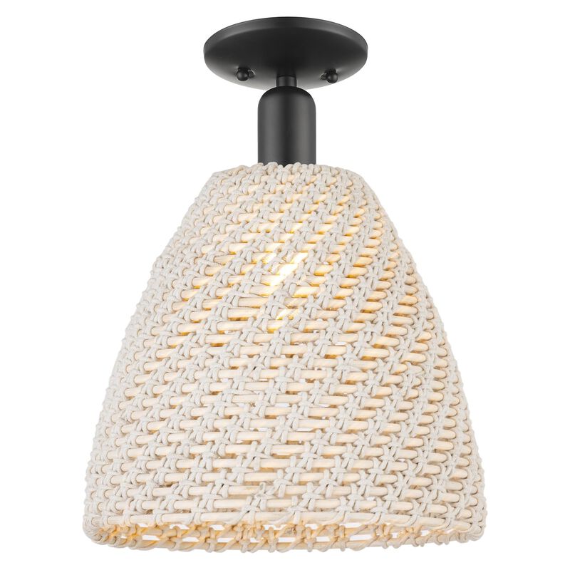 Bruno Marashlian Natural Ballston Dome 12 Inch Semi Flush Mount by Innovations Lighting