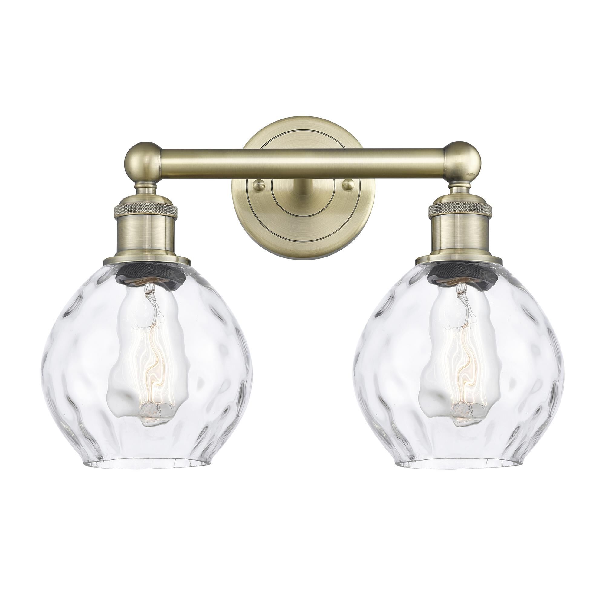 Shown in Antique Brass finish and Clear glass