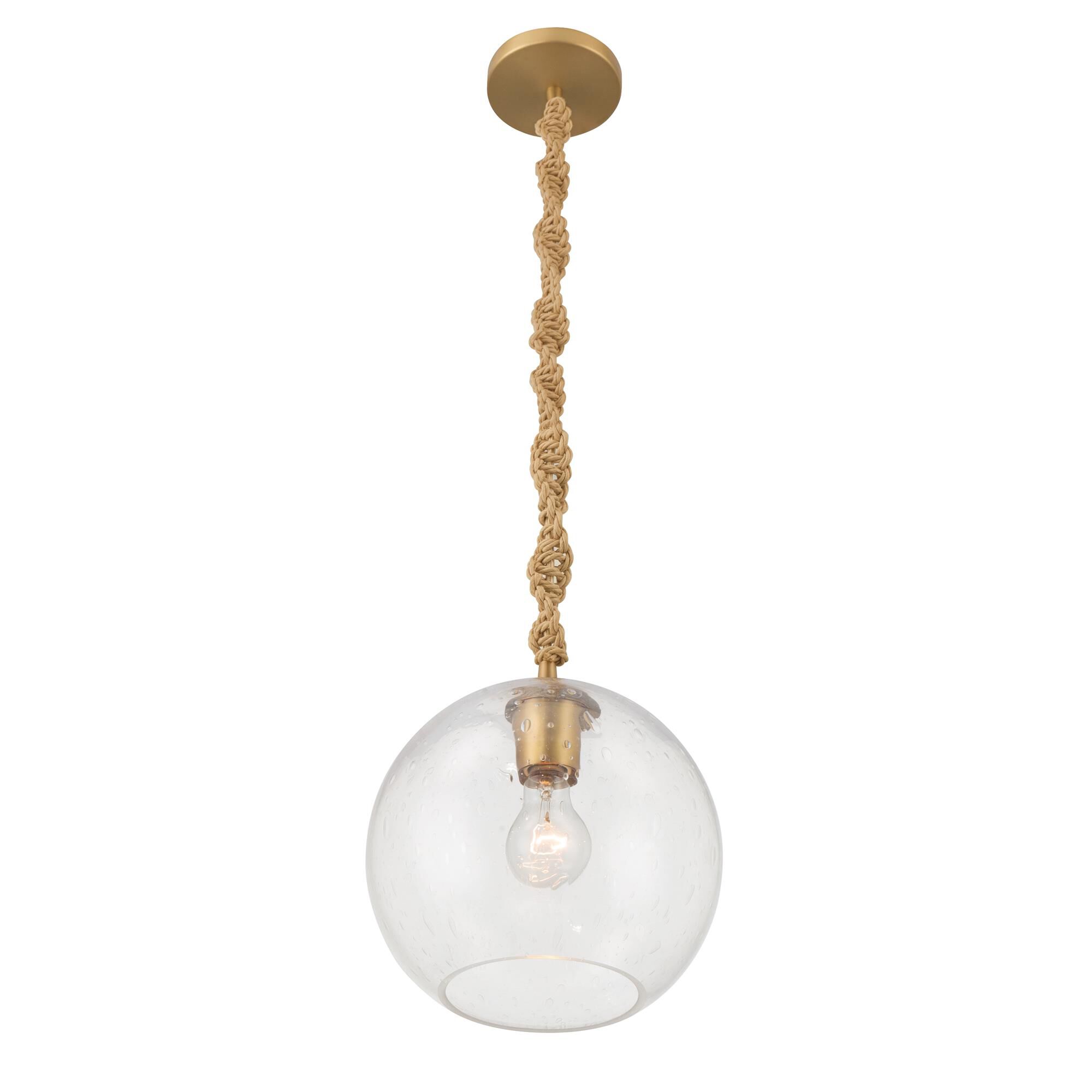 Shown in Legacy Brass finish and Clear Seeded glass