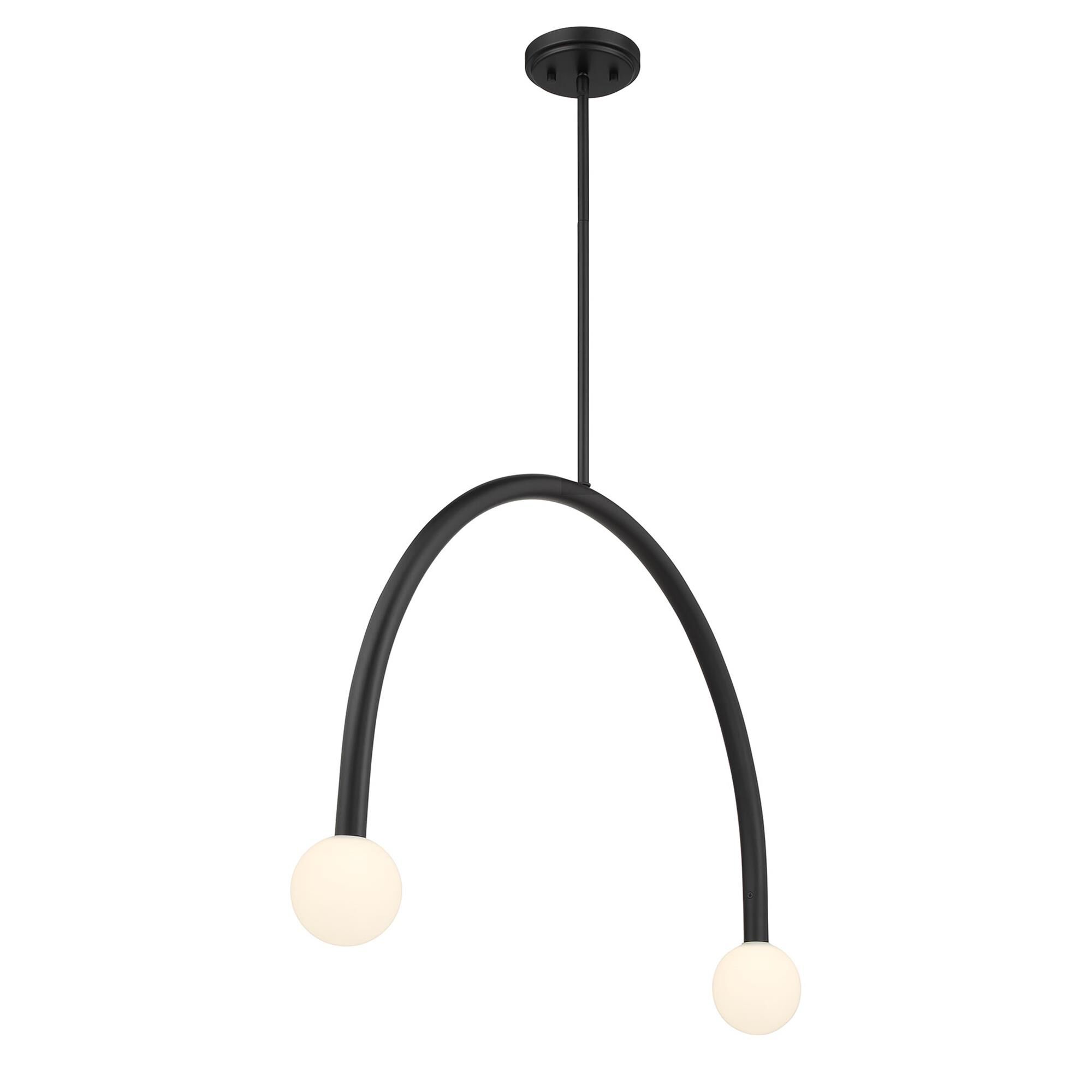 Shown in Matte Black finish and White Opal glass