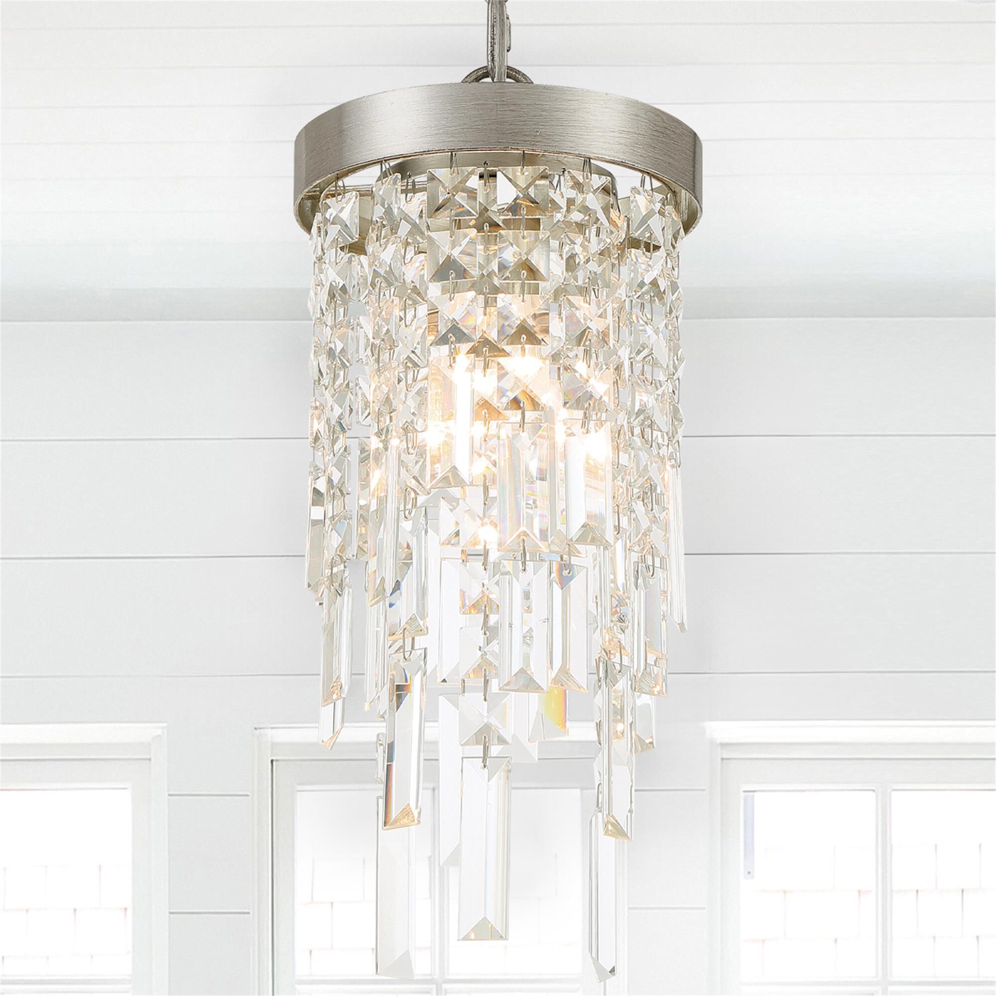 Shown in Antique Silver finish and Hand Cut crystal