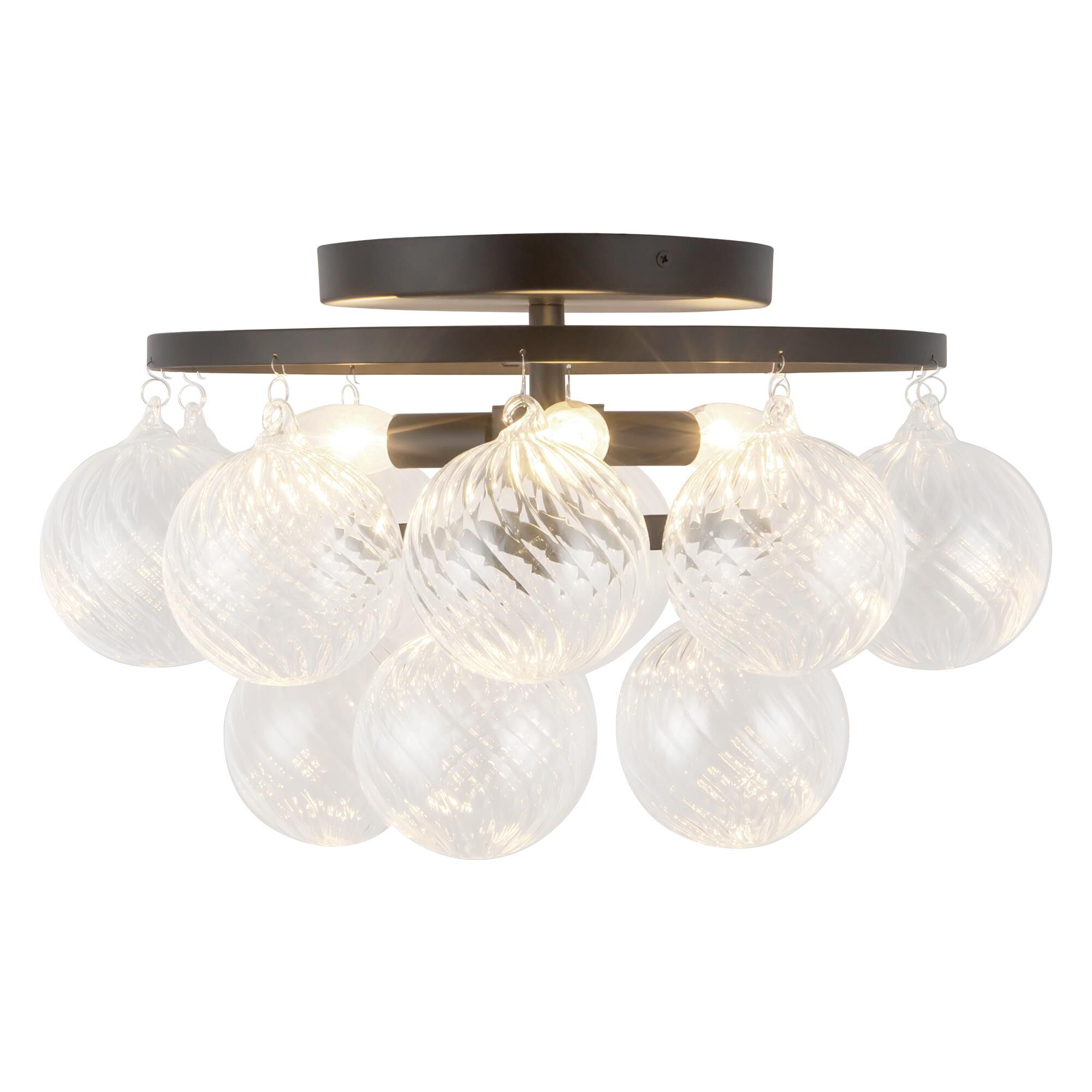 Shown in Matte Black finish and Clear Ribbed glass