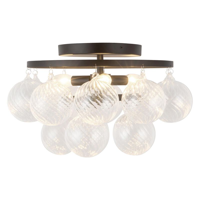 Peyton Fox Faye 18 Inch 3 Light Semi Flush Mount by Alora Mood
