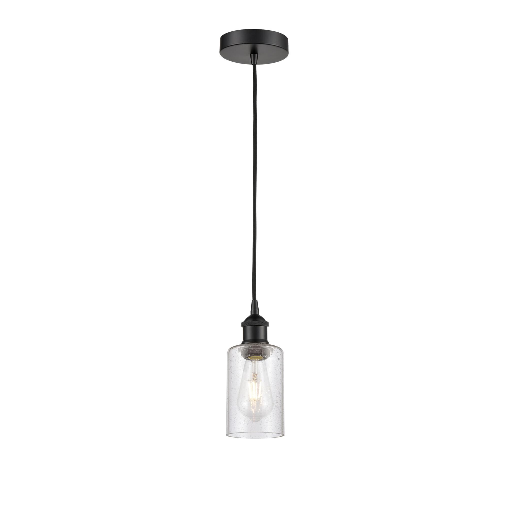 Shown in Matte Black finish and Seedy glass