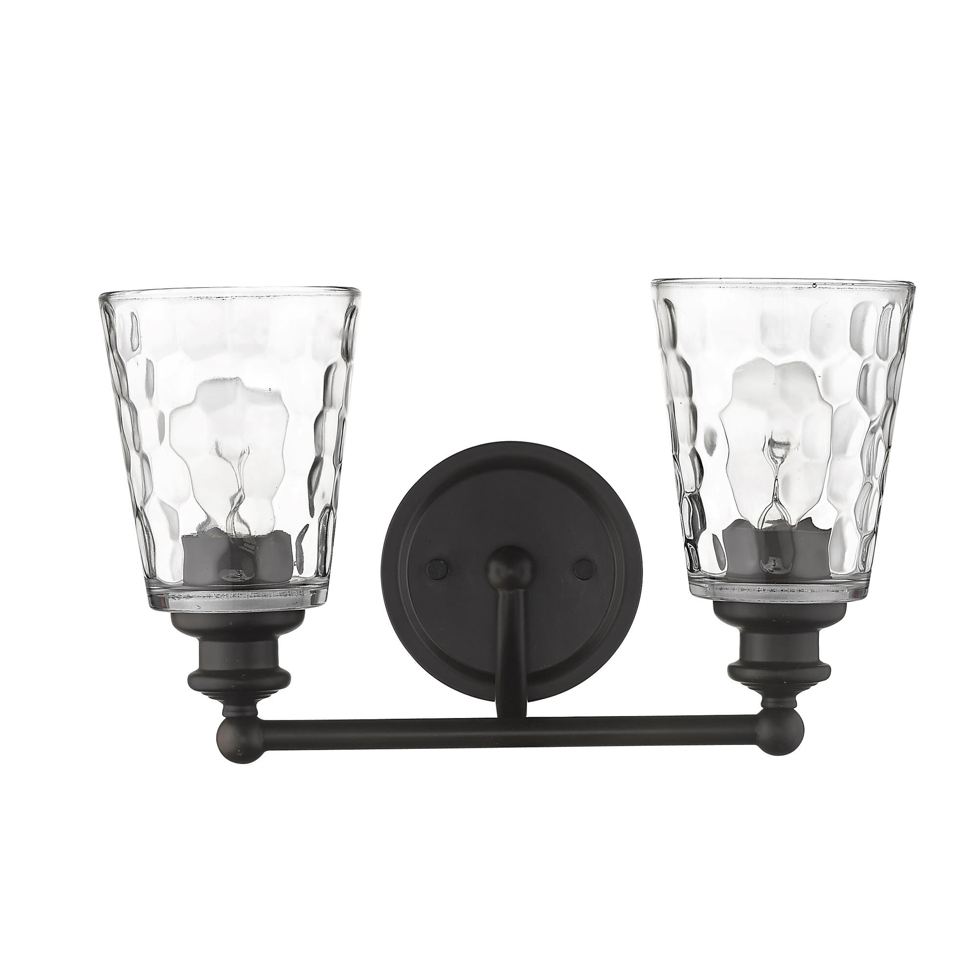 Shown in Oil-Rubbed Bronze finish and Clear glass and Clear, Optic Cone Shaped Glass shade