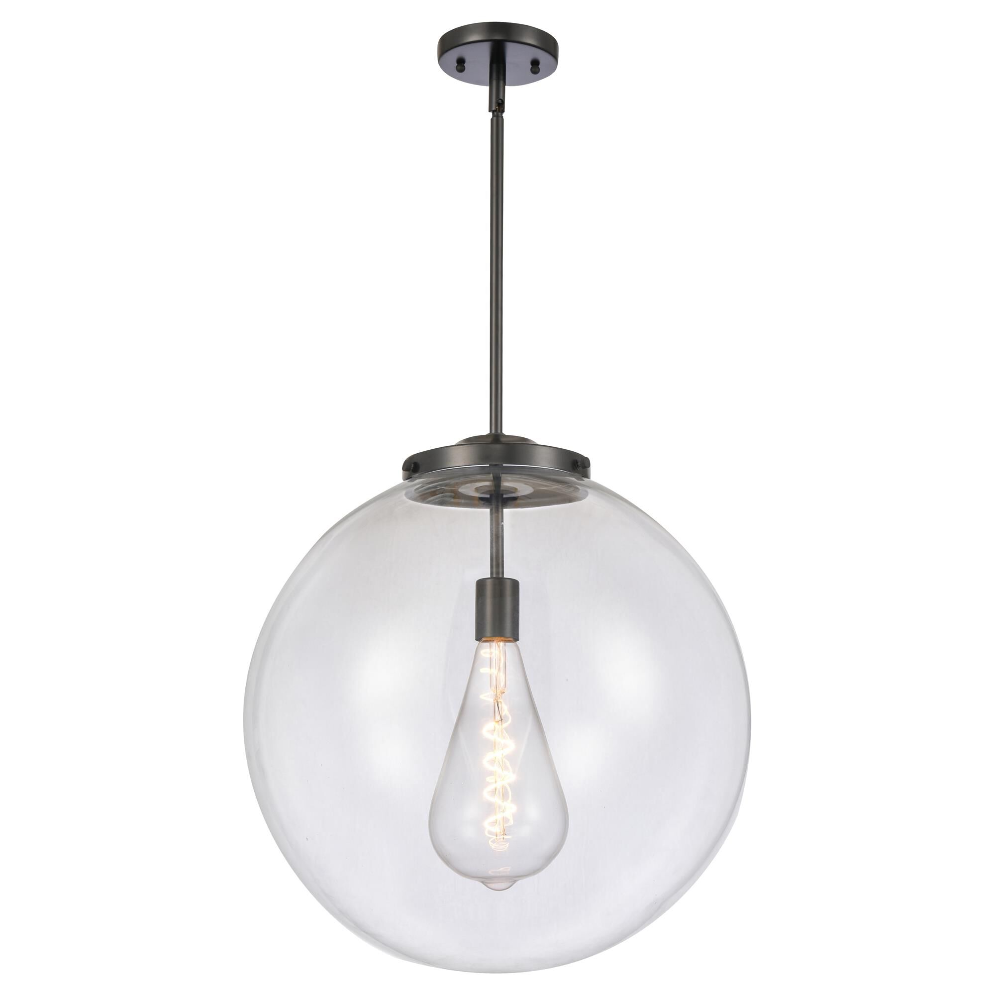 Shown in Matte Black finish and Clear Beacon glass