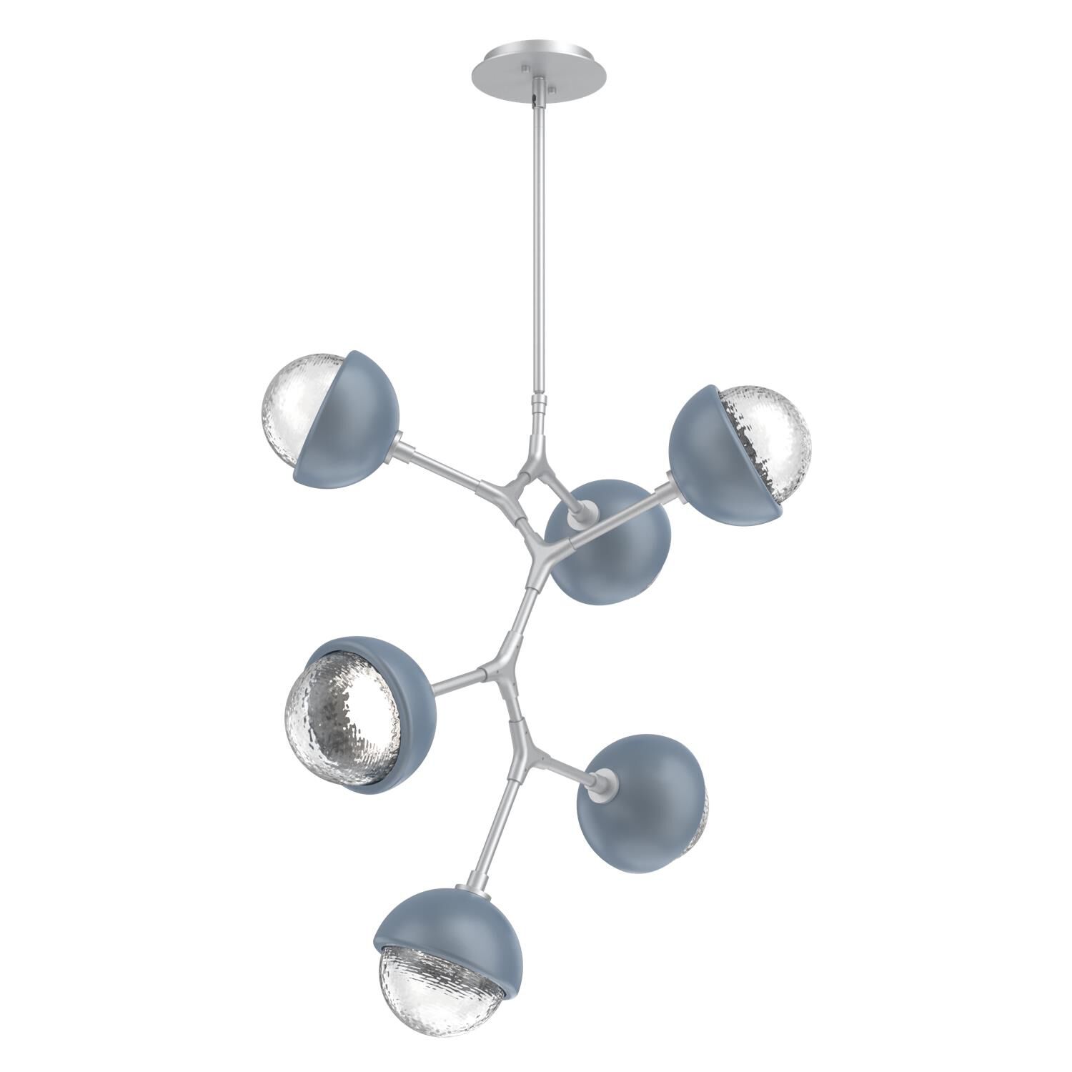 Shown in Classic Silver finish and Clear glass and Poppy Blue accent