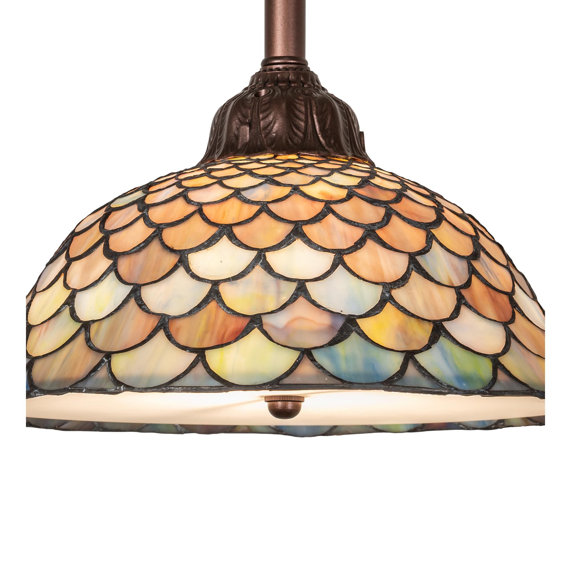 Meyda Lighting Tiffany Fishscale 12 Inch LED Mini Pendant