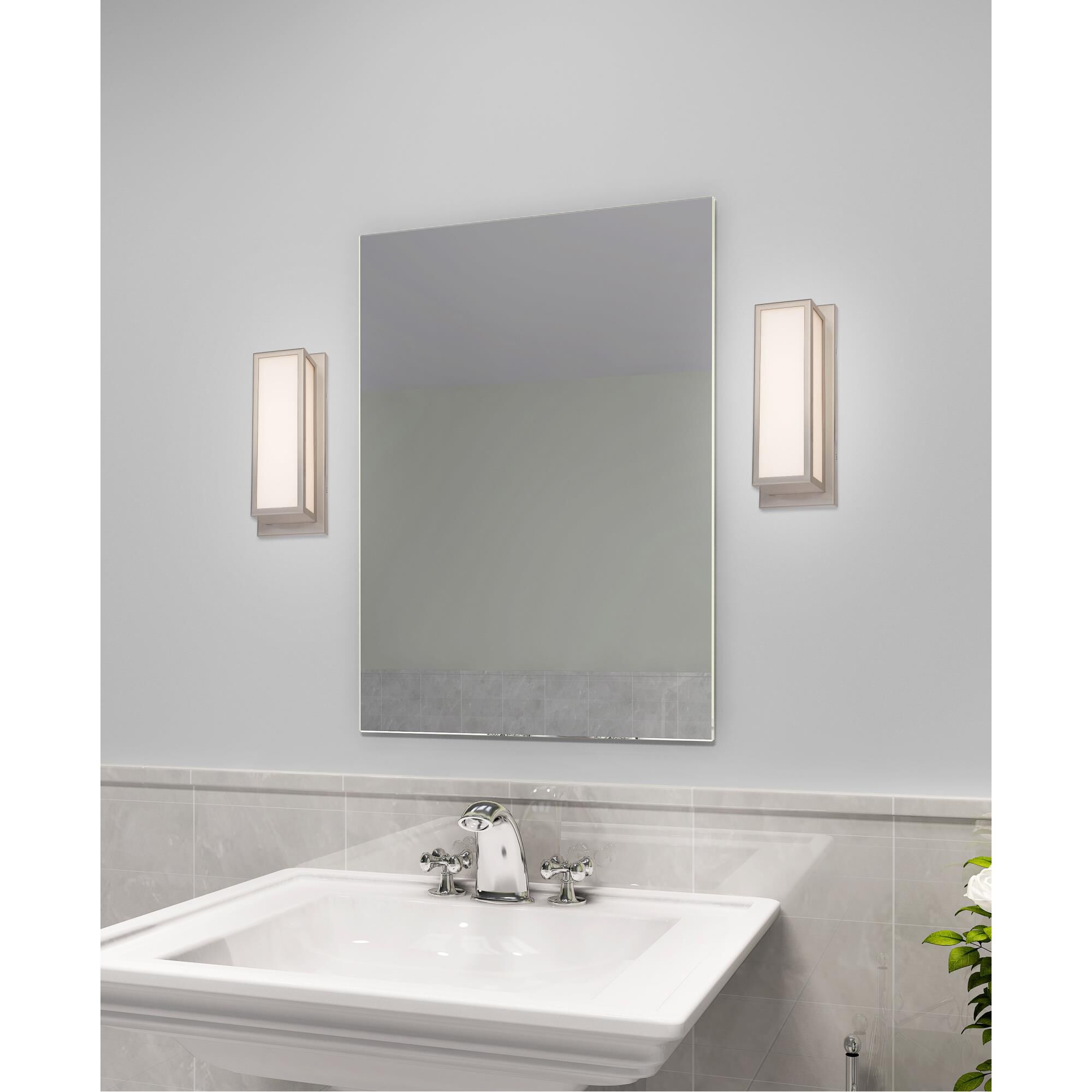 Shown in Brushed Nickel finish and Hand Blown Satin Opal White glass