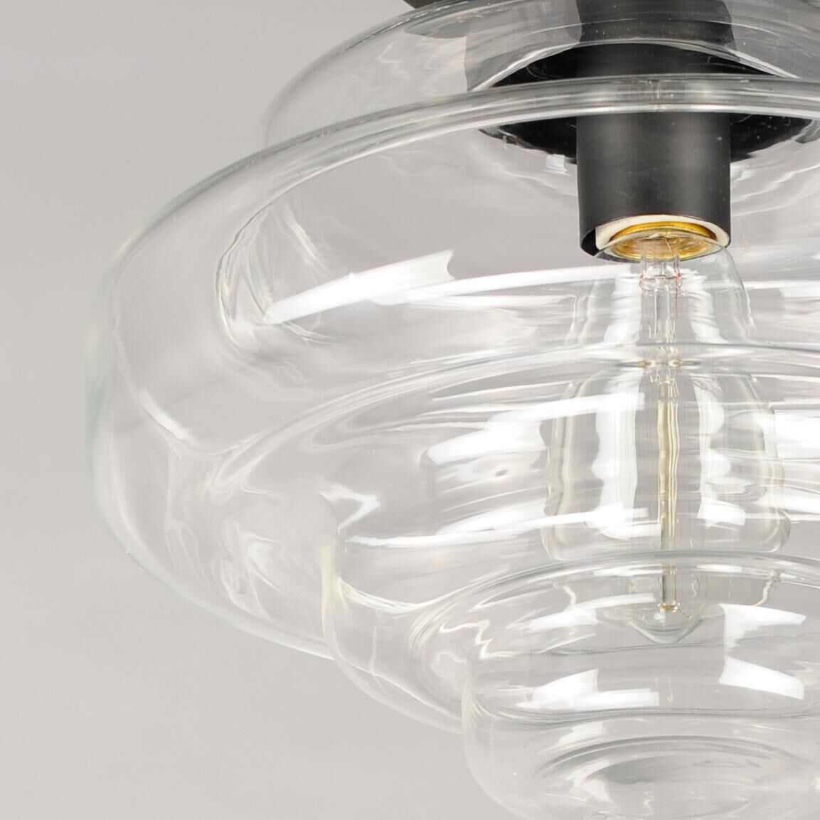 Shown in Black finish and Clear glass