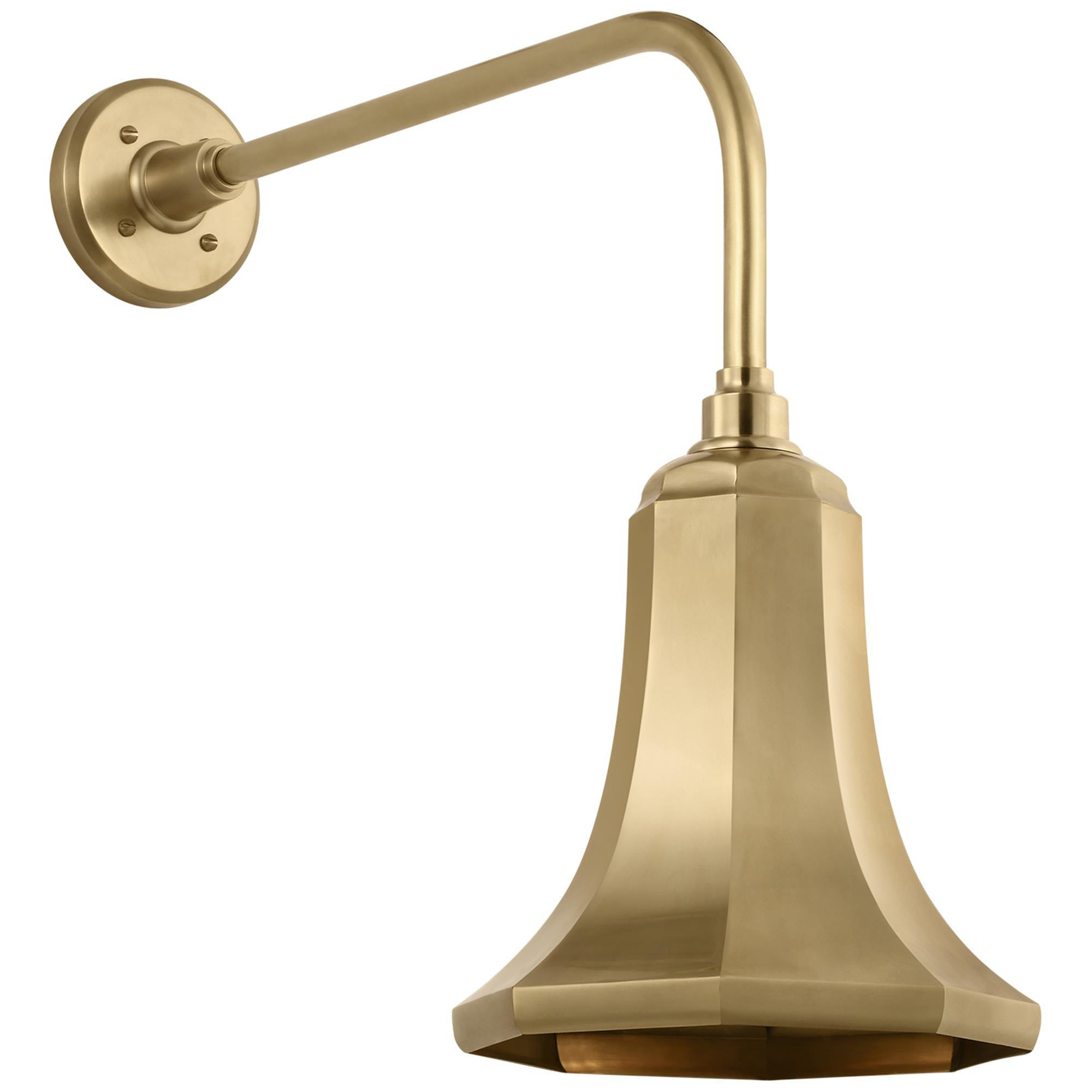 Shown in Hand-Rubbed Antique Brass finish and Gold shade