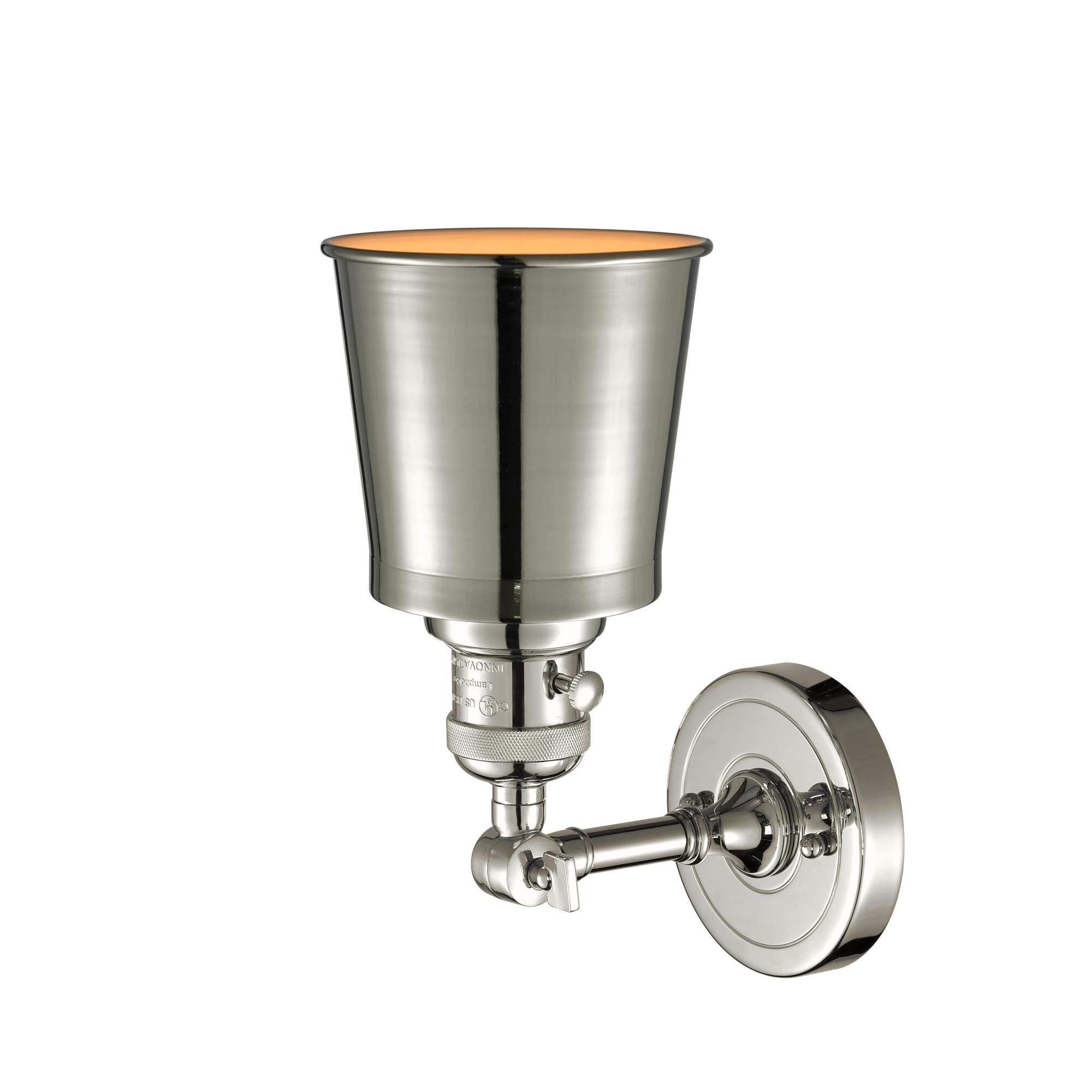 Shown in Polished Nickel finish and Polished Nickel shade