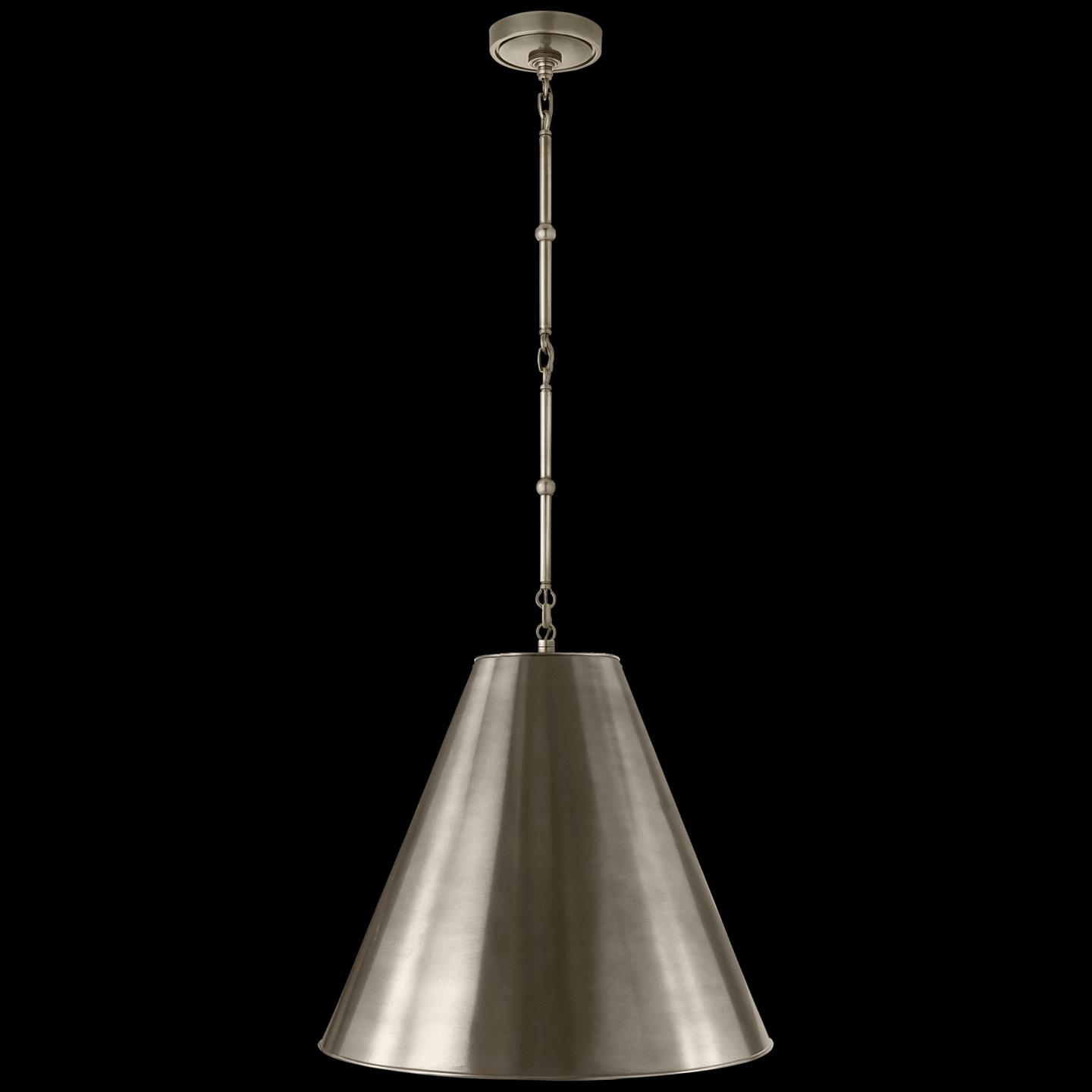 Shown in Antique Nickel finish and Antique Nickel shade
