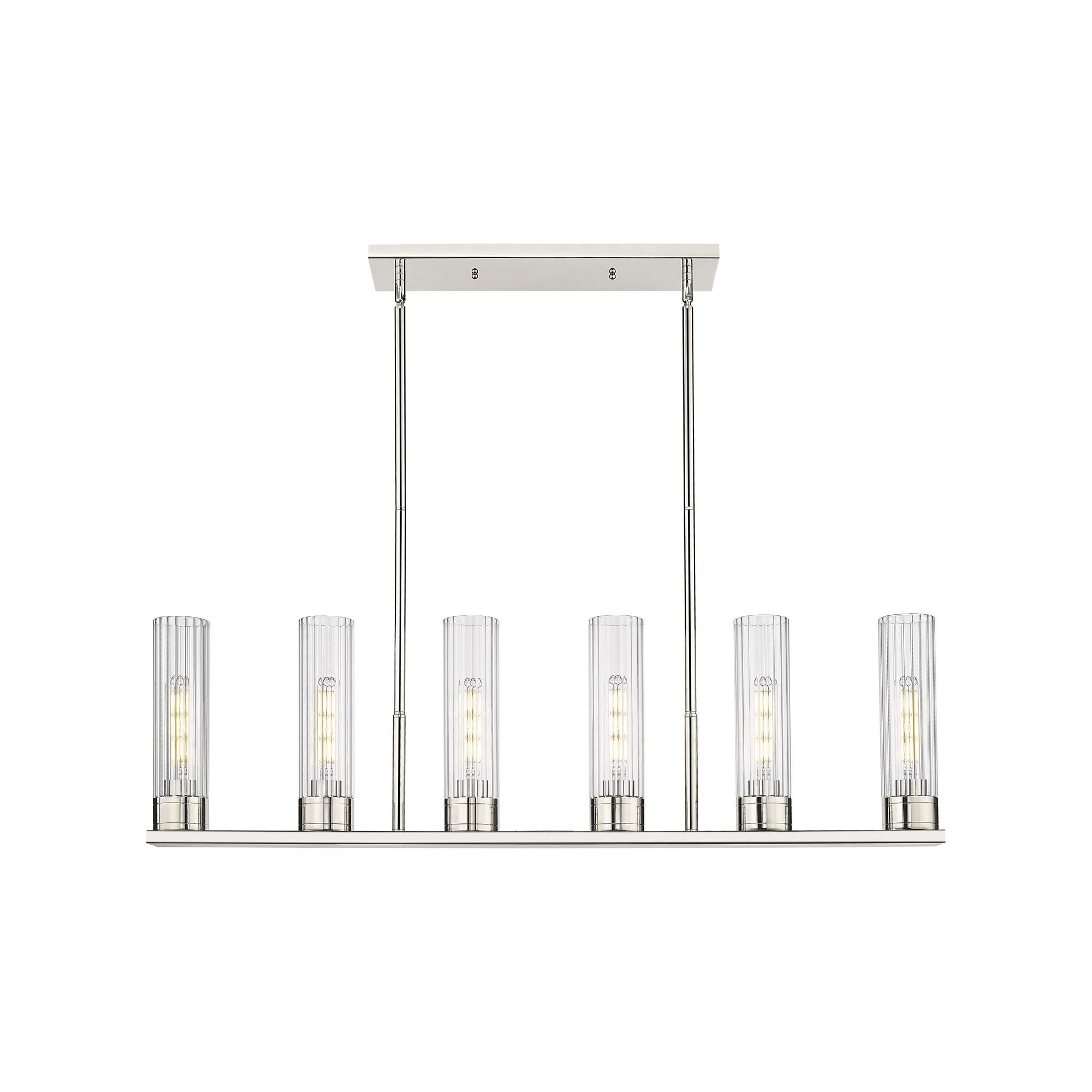 Shown in Polished Nickel finish and Clear glass and Clear Glass shade