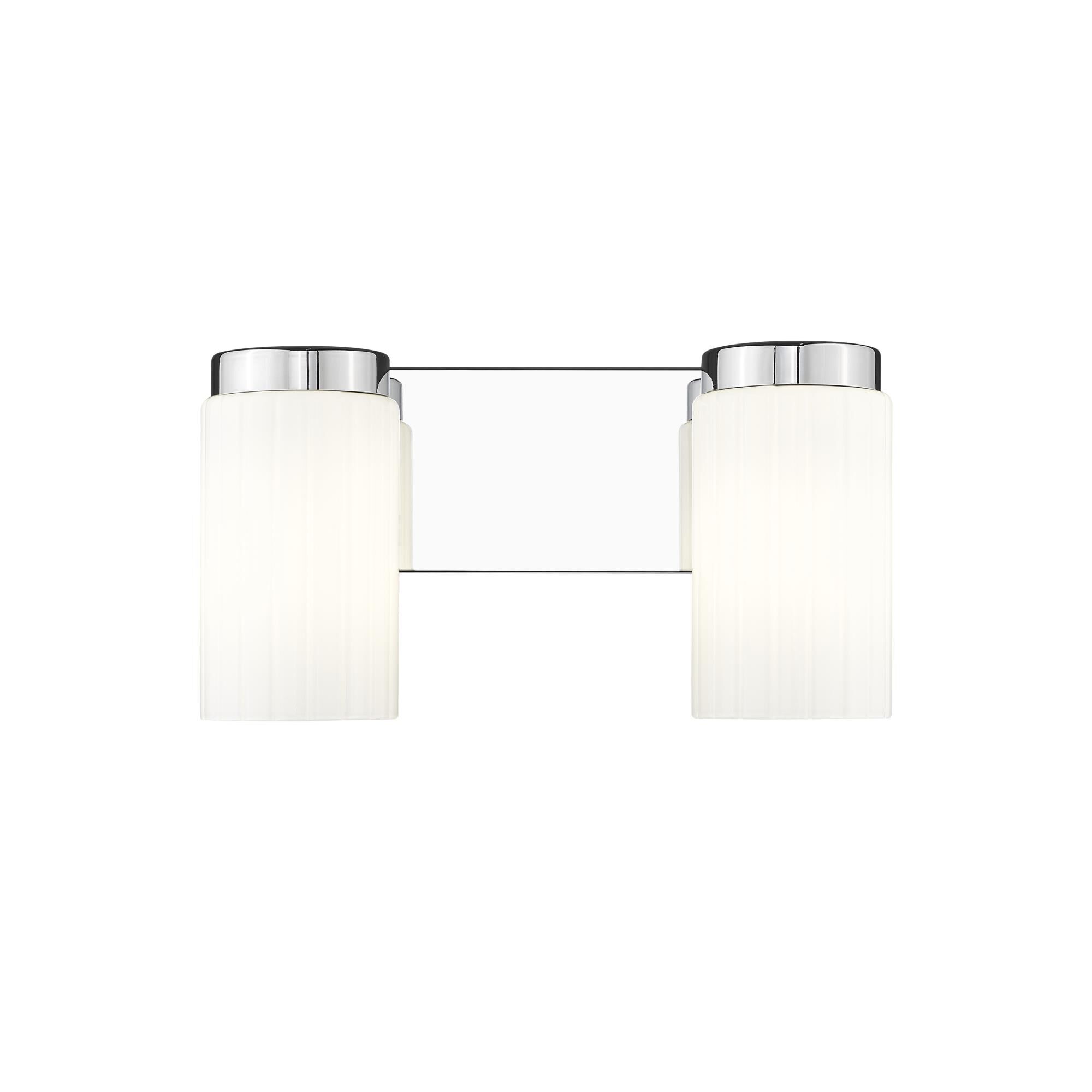 Shown in Chrome finish and Matte Opal glass and Matte Opal shade