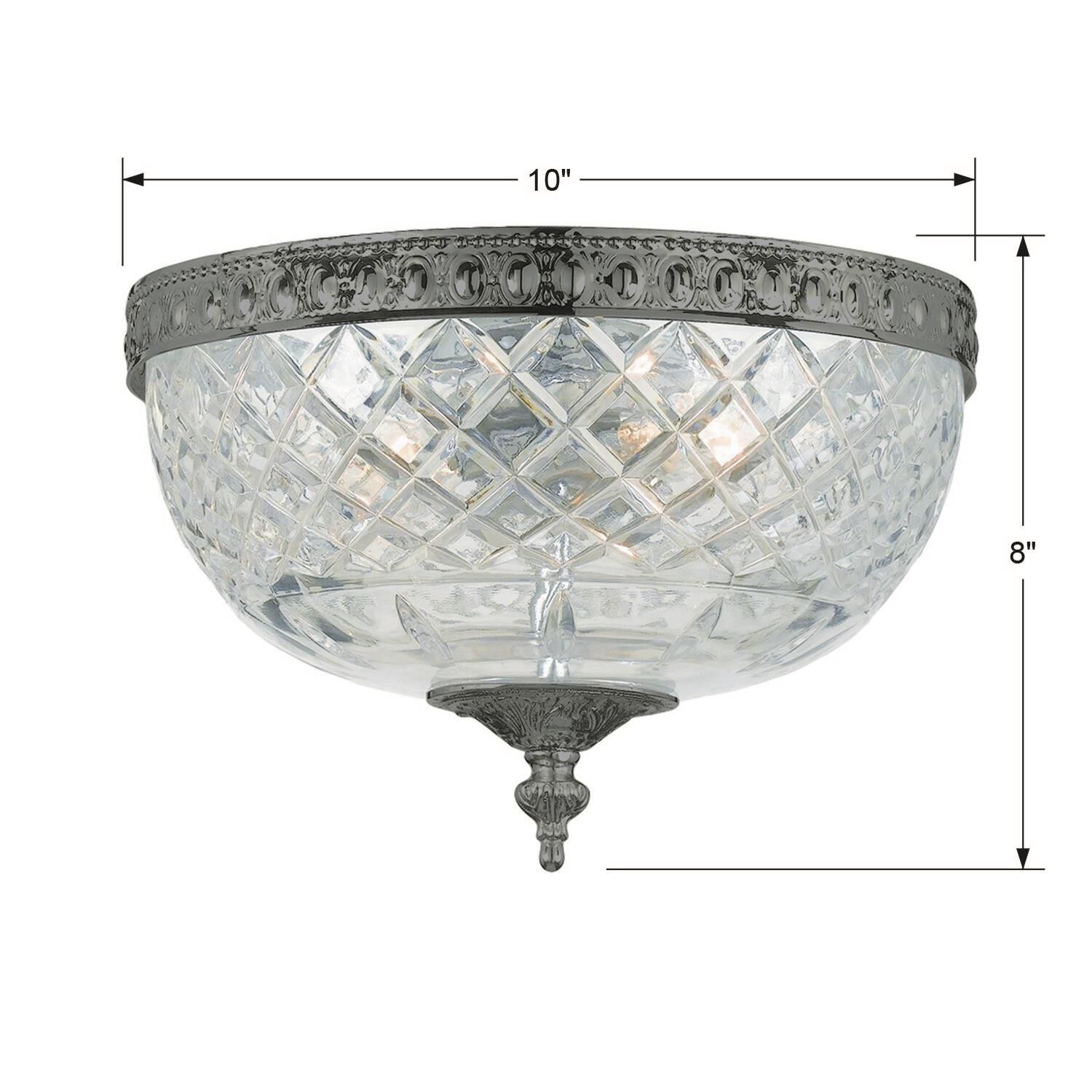 Shown in English Bronze finish and Lead Crystal glass and Lead Crystal shade
